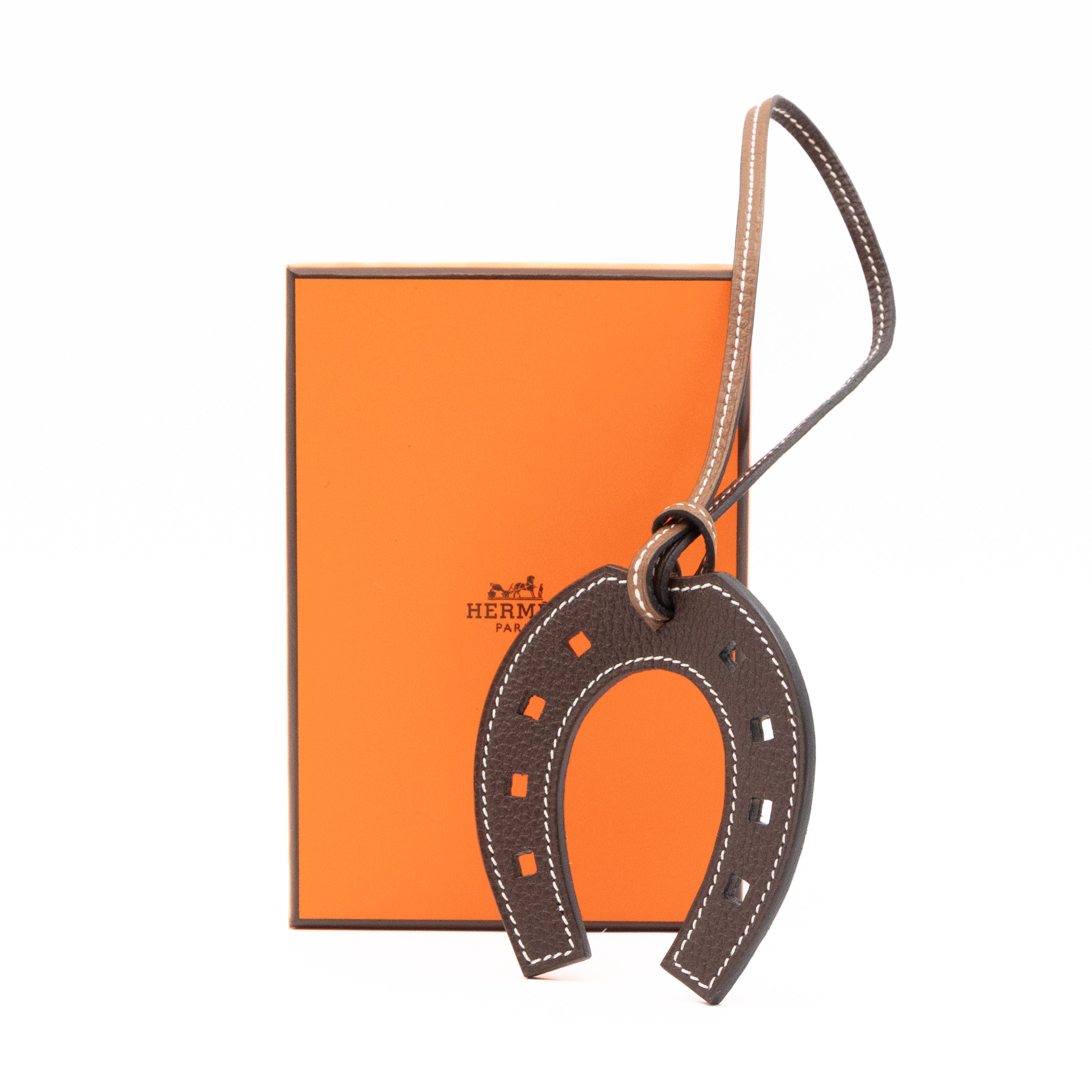 Horseshoe Bag Charm Brown