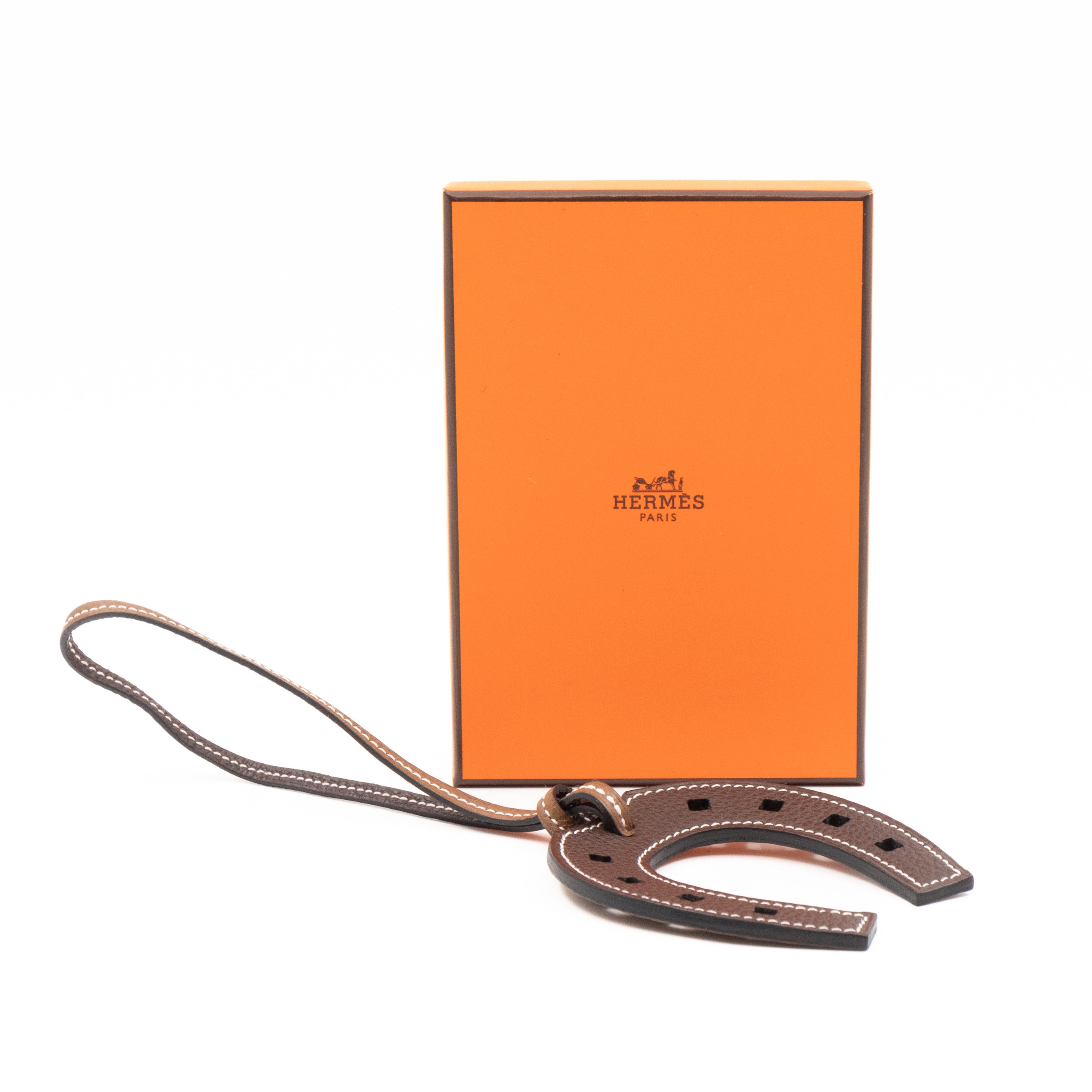 Horseshoe Bag Charm Brown