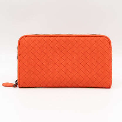 Zip Around Long Wallet Intrecciato Orange