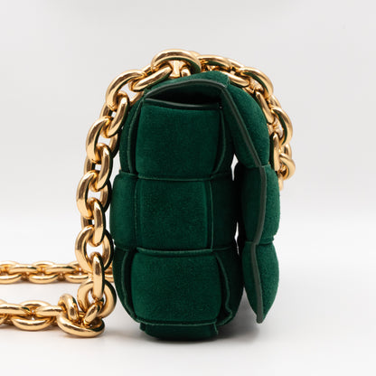 Chain Cassette Bag Green Suede & Gold