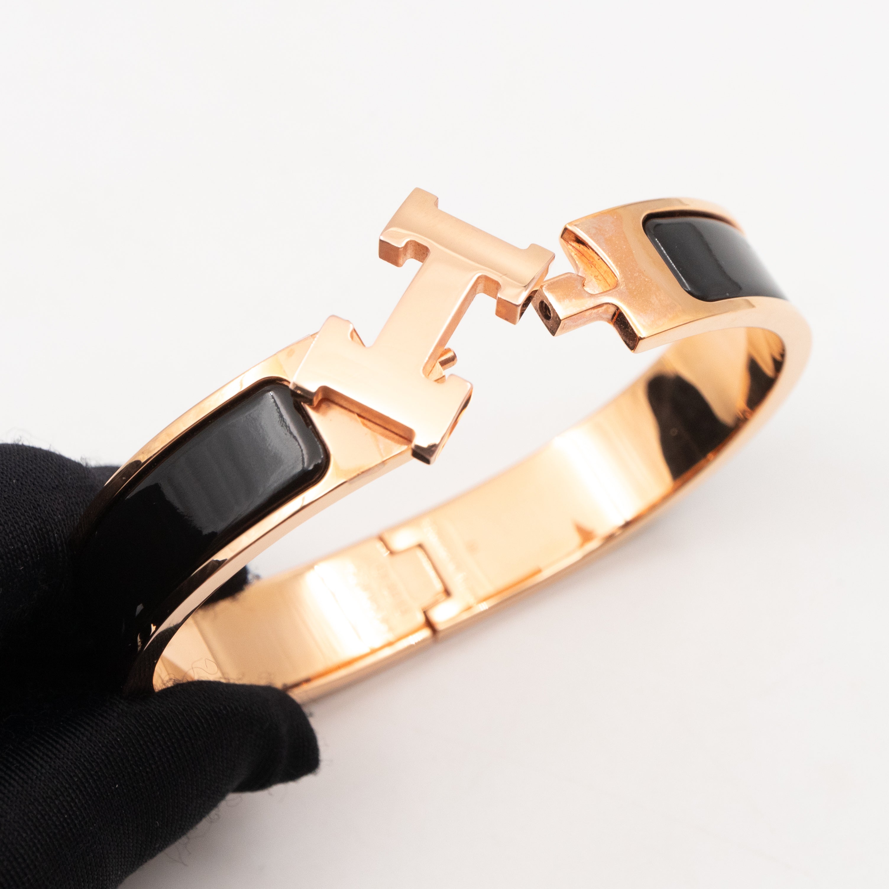 Clic H Bracelet PM Black Rose Gold