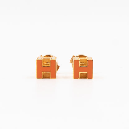 Cage d'H Earrings Orange Gold