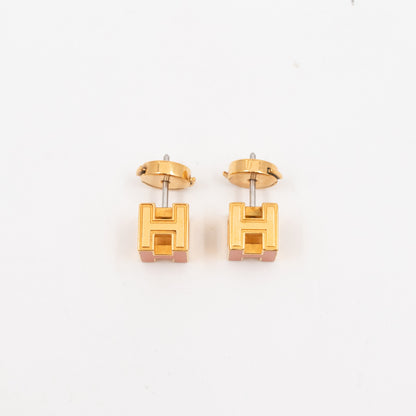 Cage d'H Earrings Orange Gold