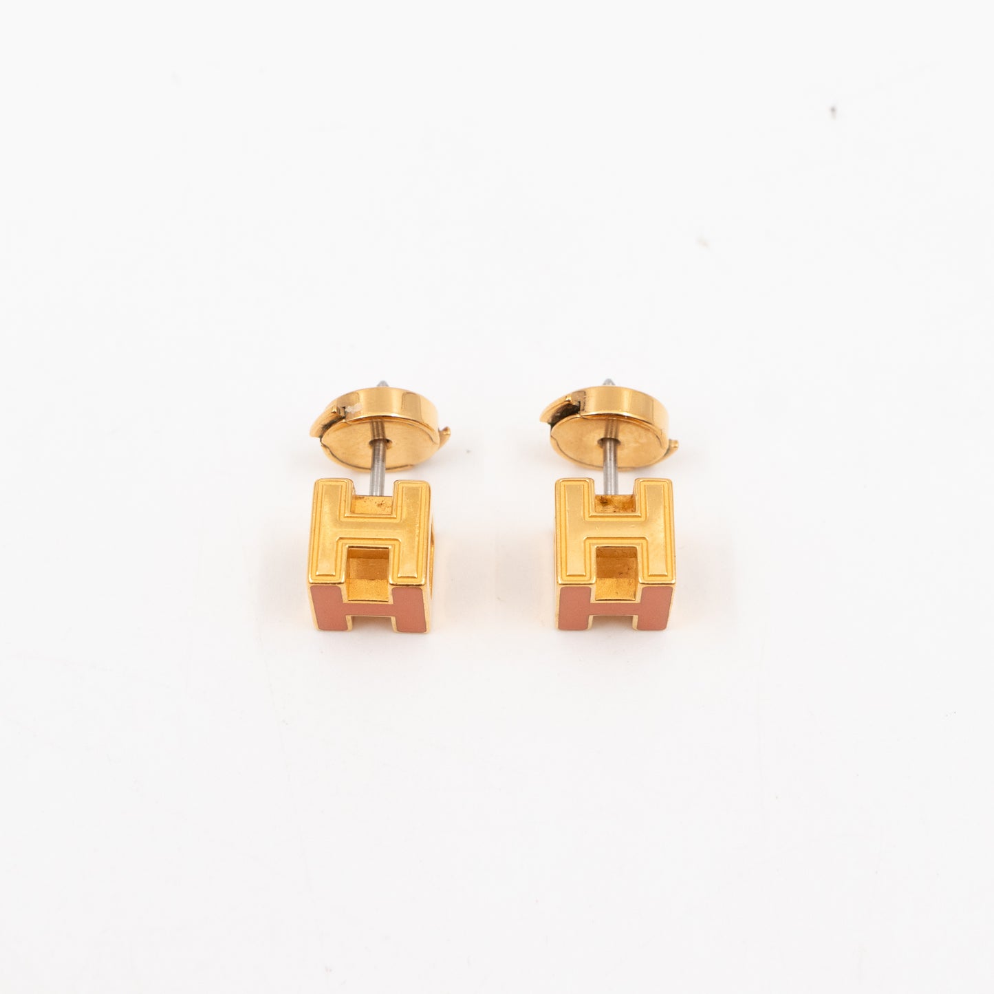 Cage d'H Earrings Orange Gold