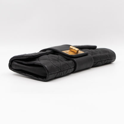 Mademoiselle Flap Clutch Black Leather