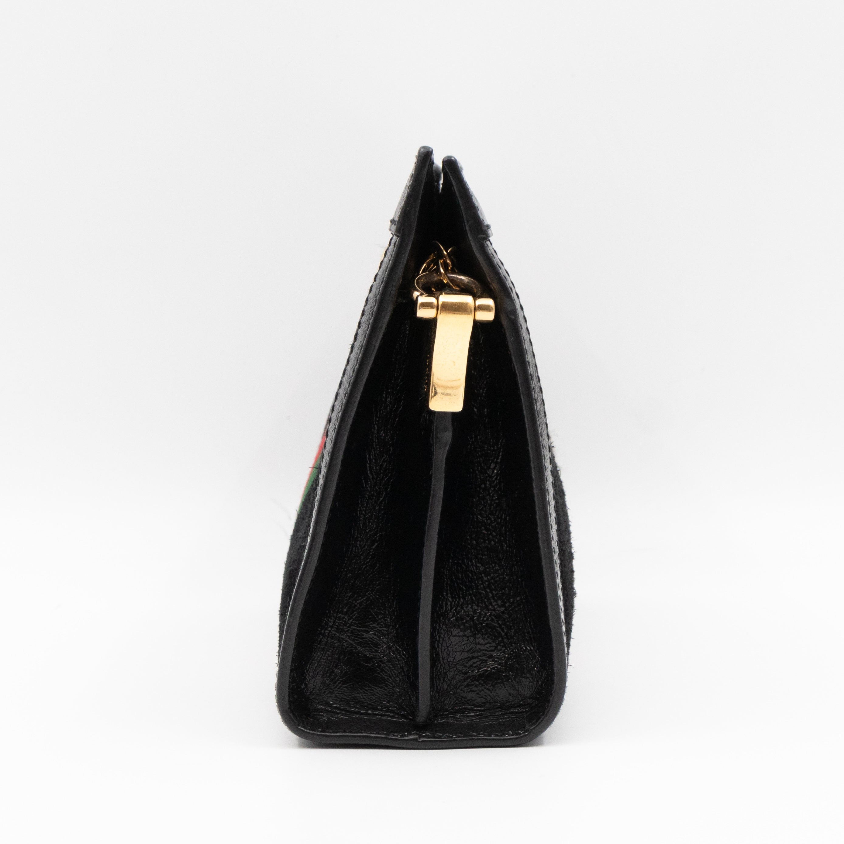 Ophidia Chain GG Small Shoulder Bag Black Suede