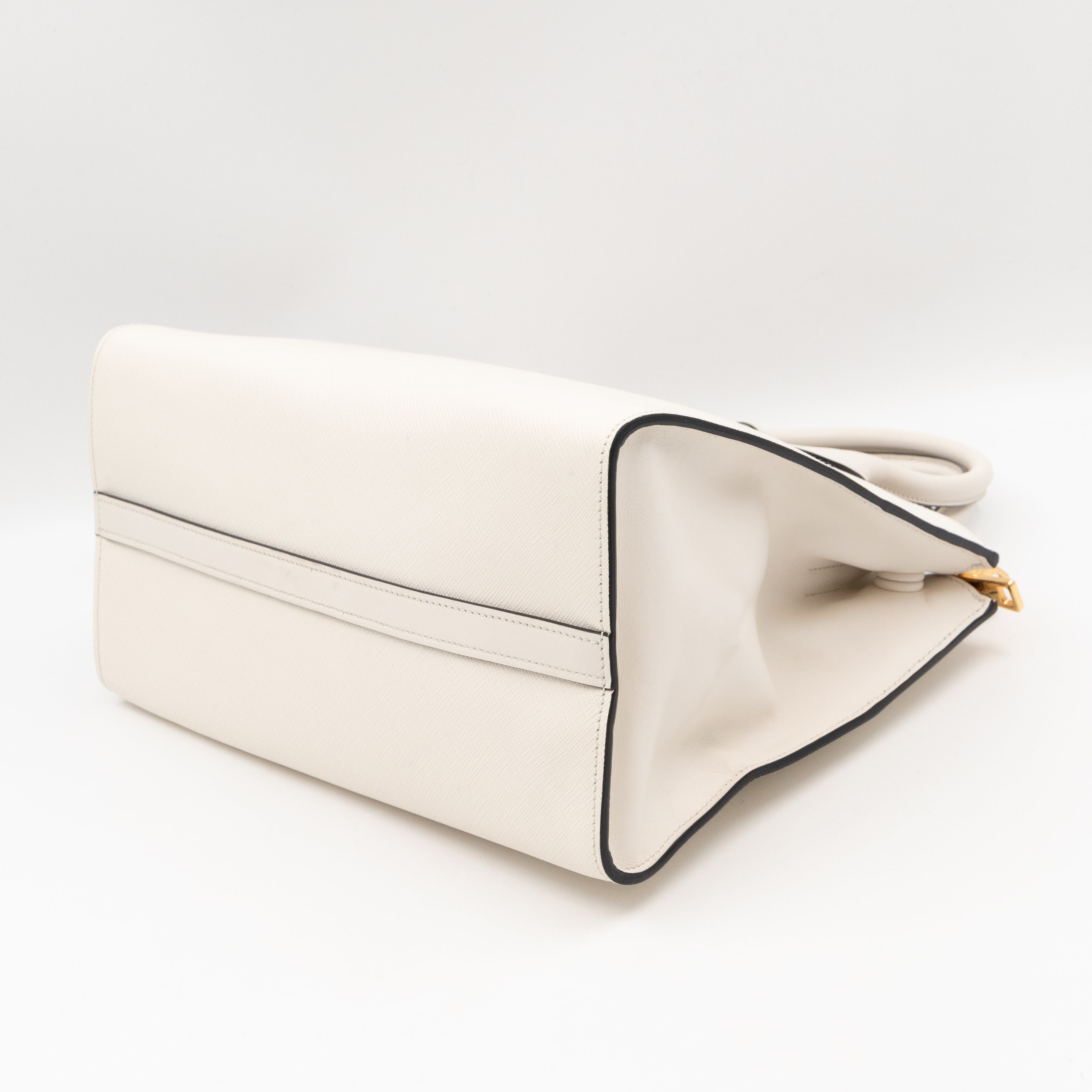 Paradigme Bag White Greche Saffiano City Calfskin