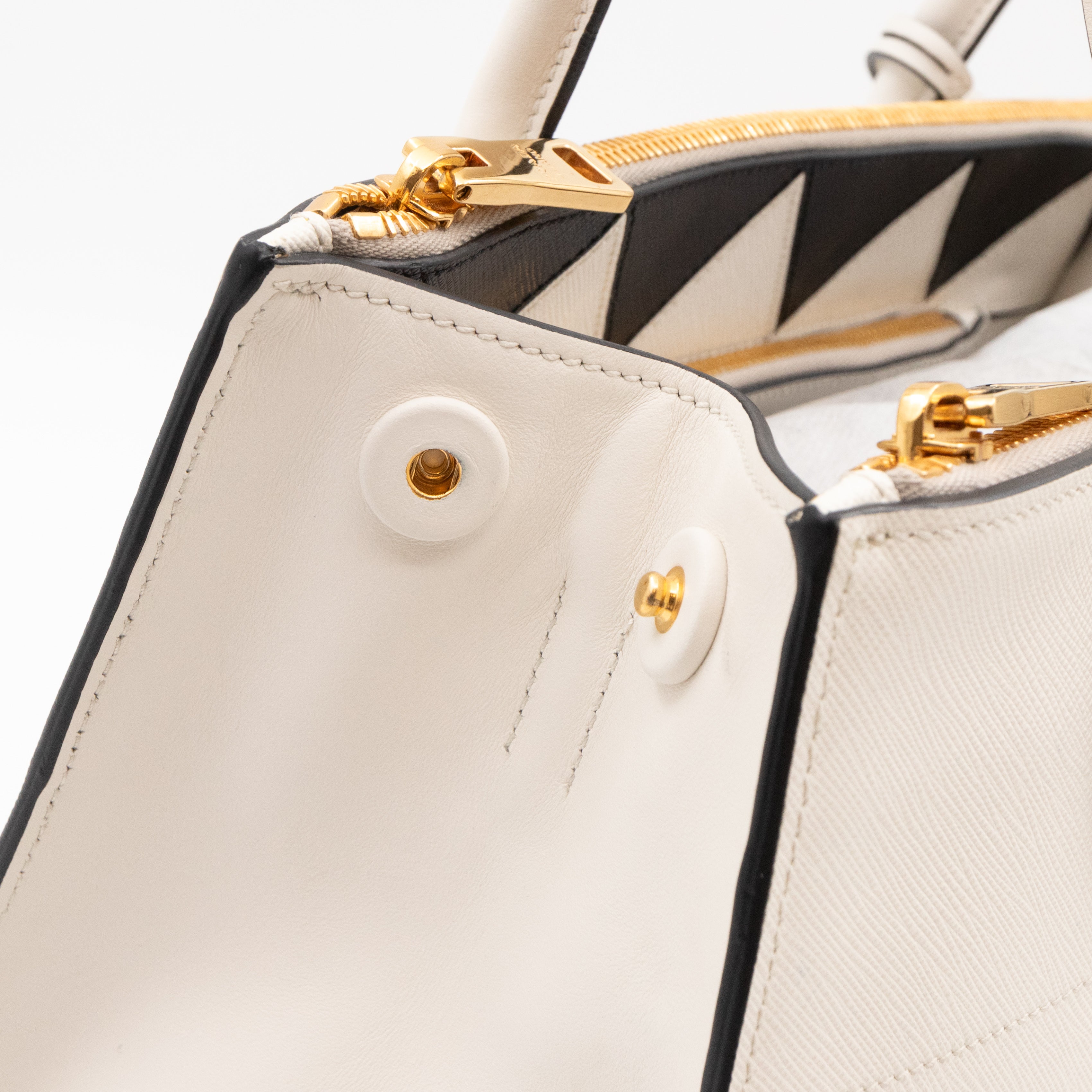 Paradigme Bag White Greche Saffiano City Calfskin