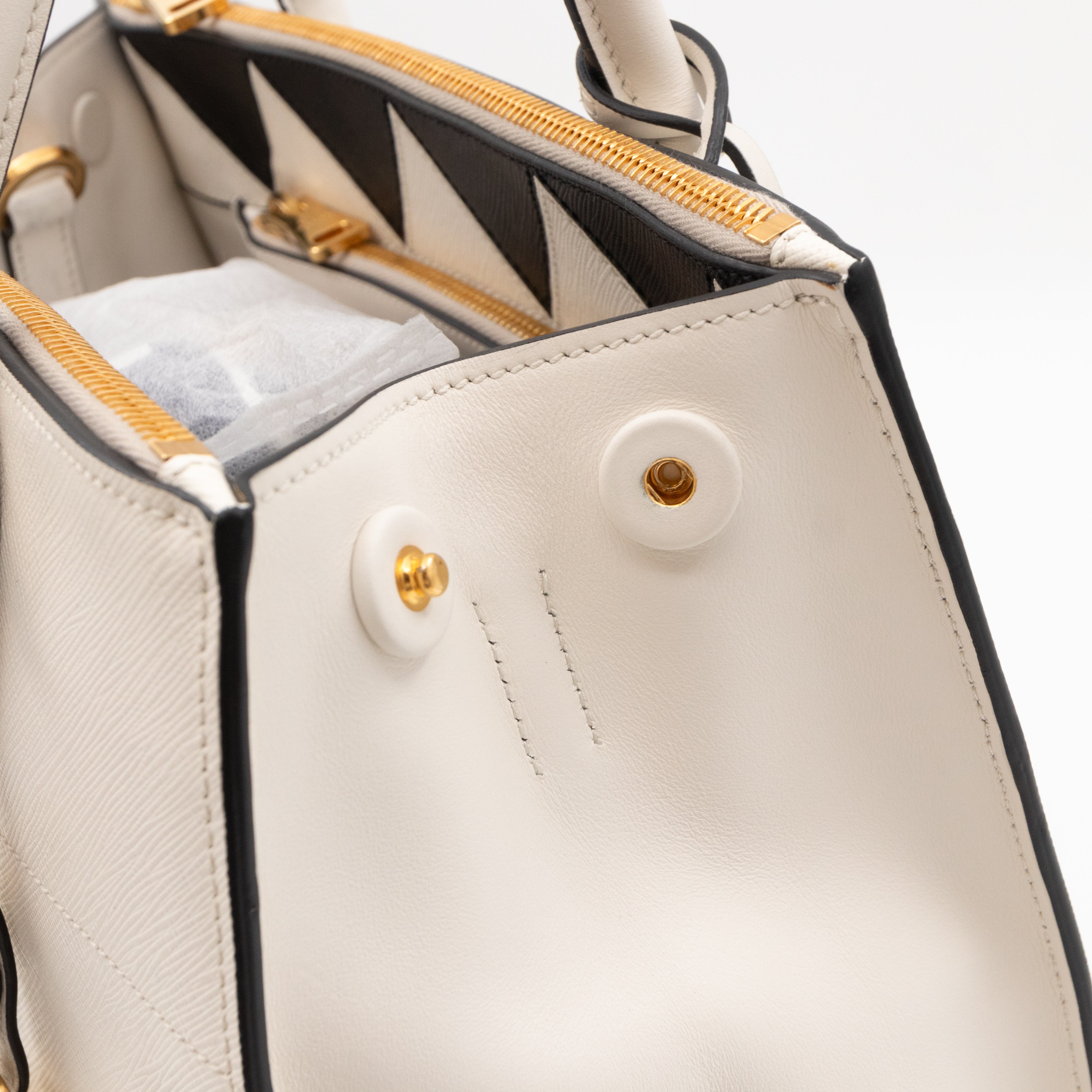 Paradigme Bag White Greche Saffiano City Calfskin