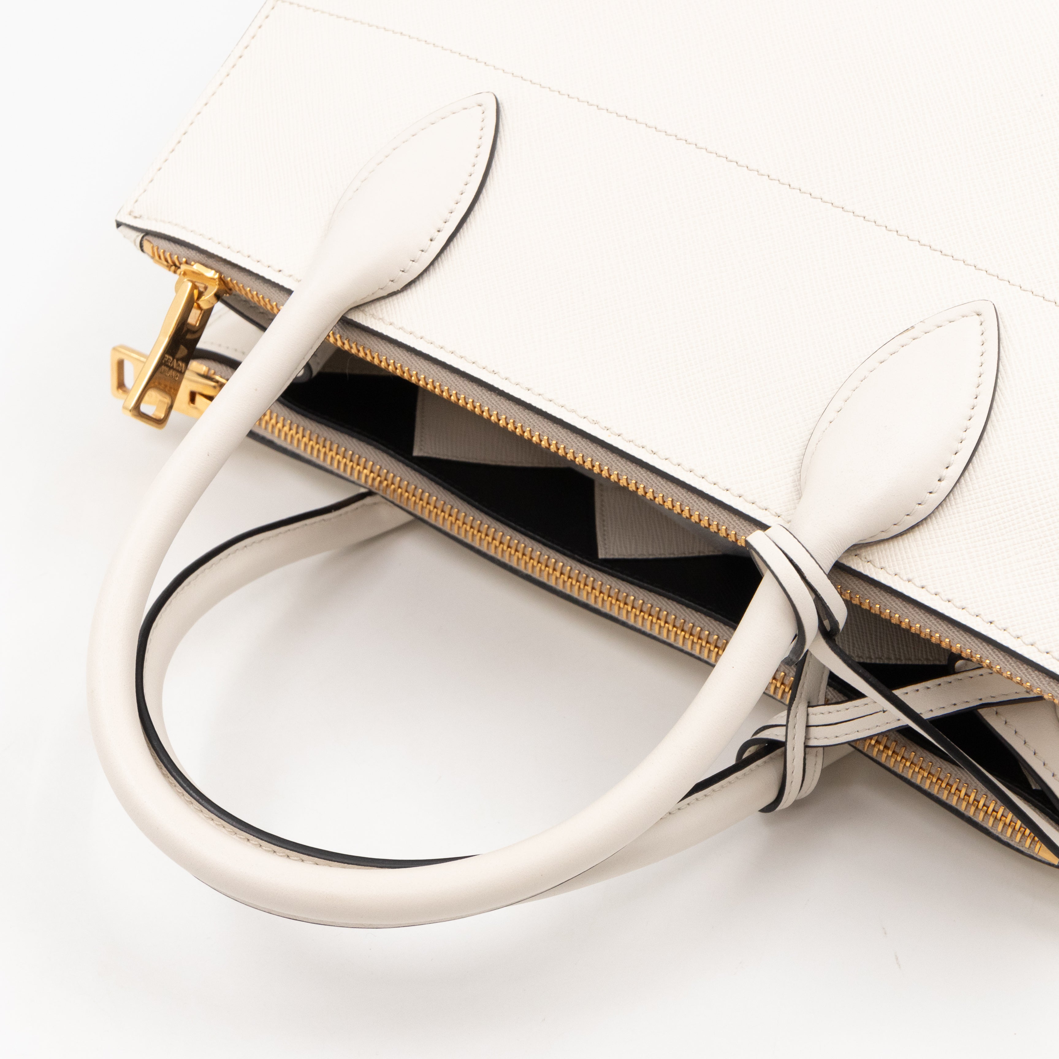 Paradigme Bag White Greche Saffiano City Calfskin