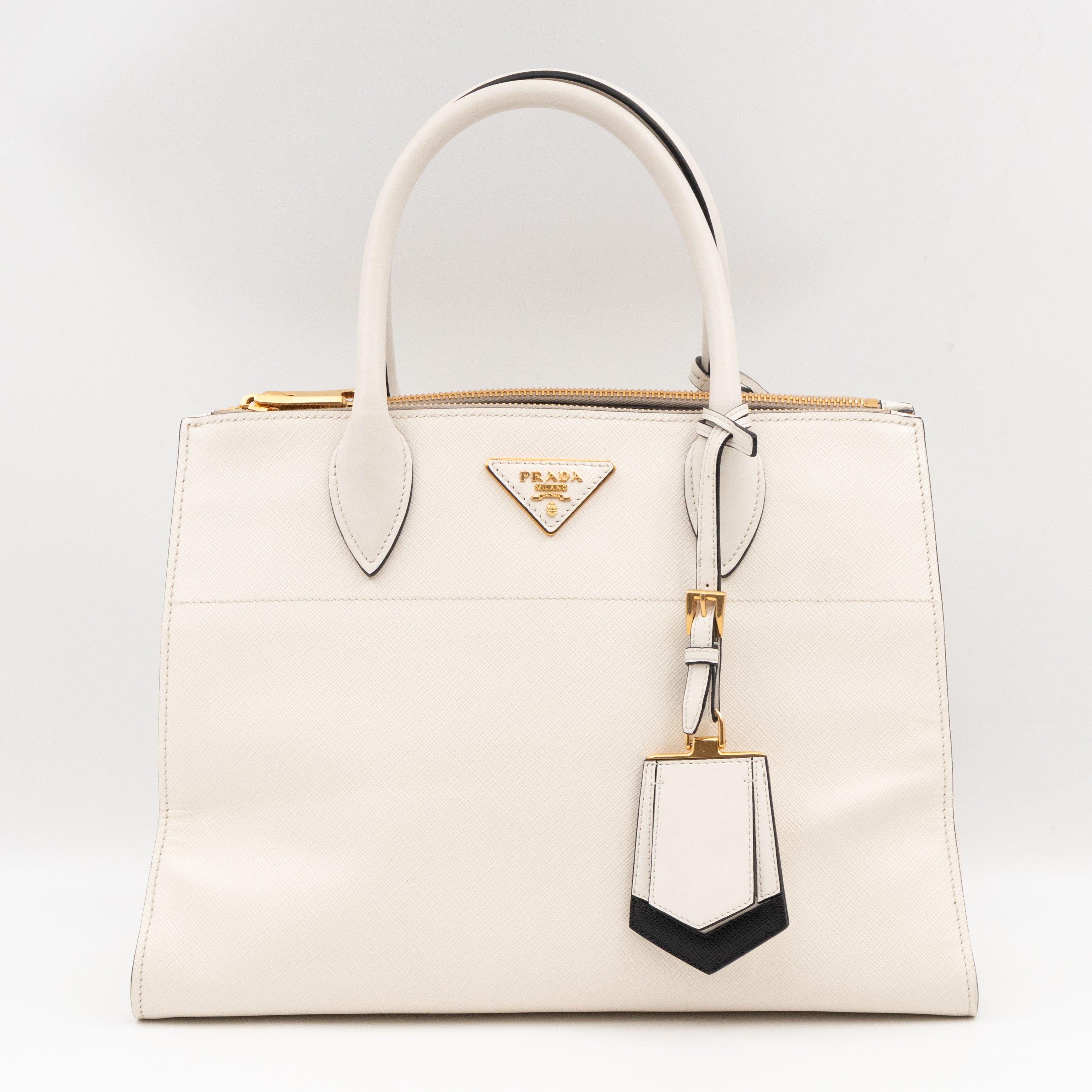 Paradigme Bag White Greche Saffiano City Calfskin