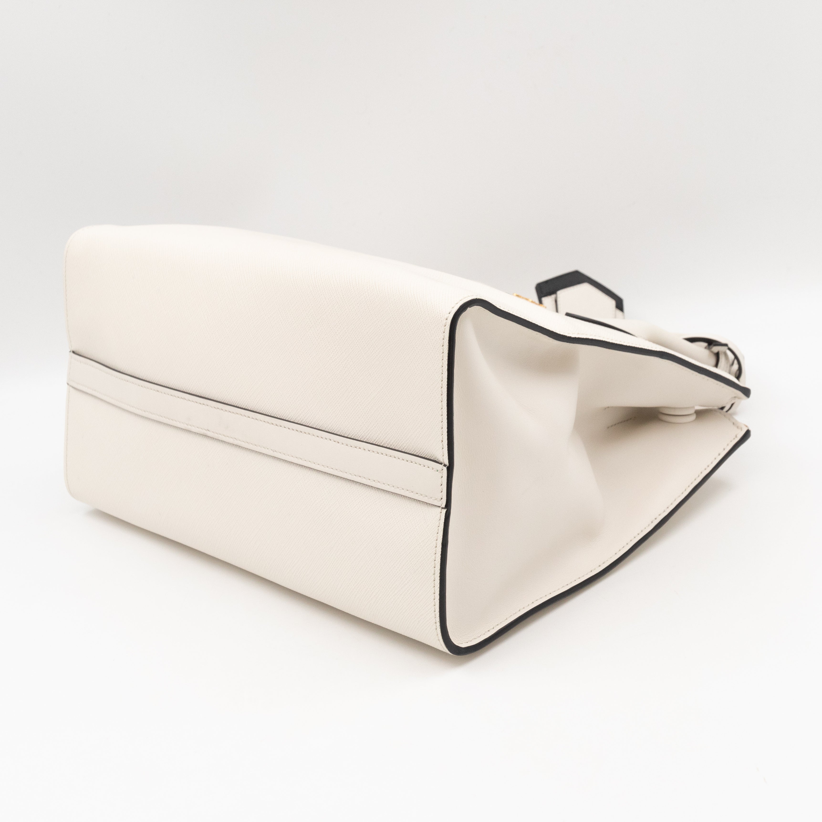 Paradigme Bag White Greche Saffiano City Calfskin