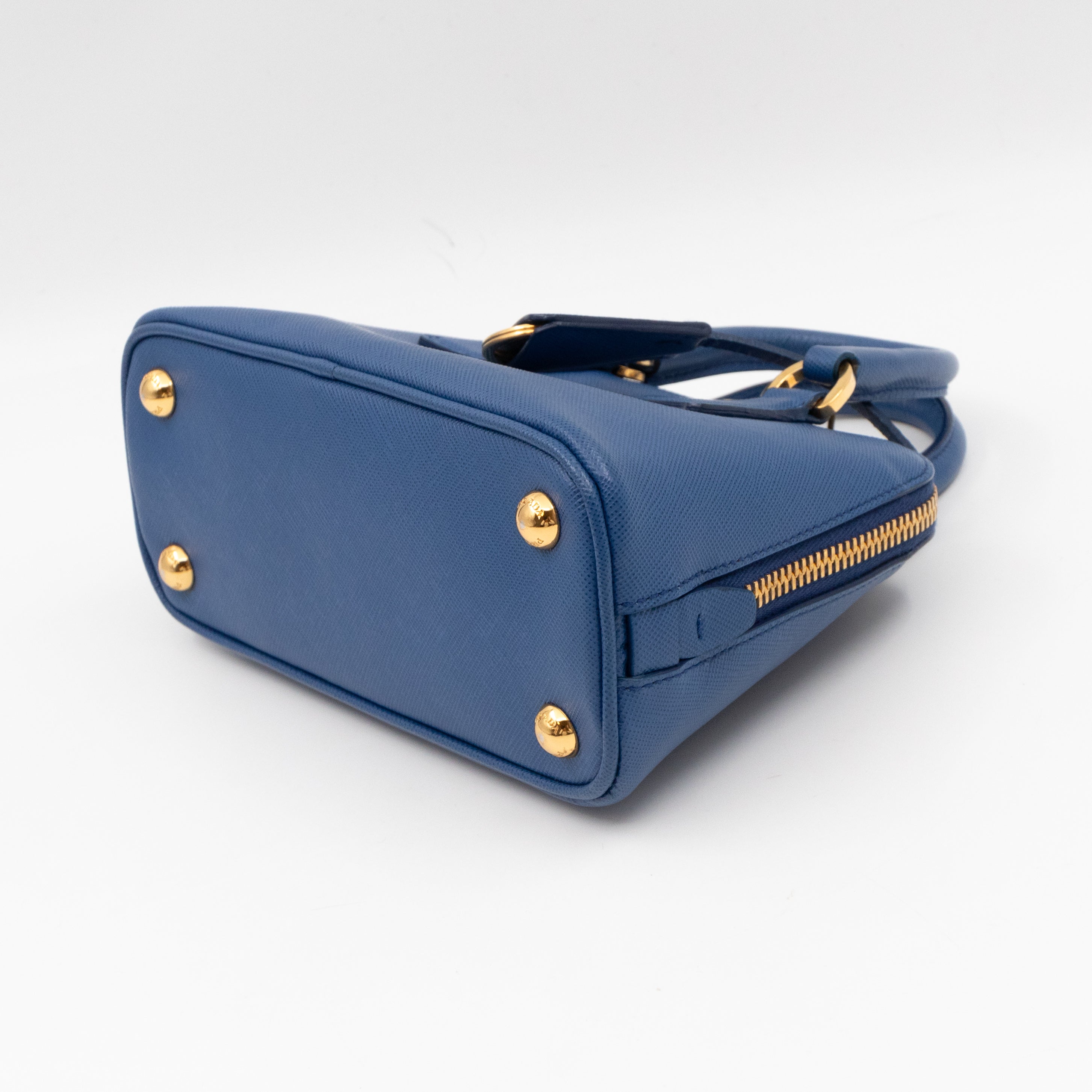 Promenade Mini Blue Saffiano Leather