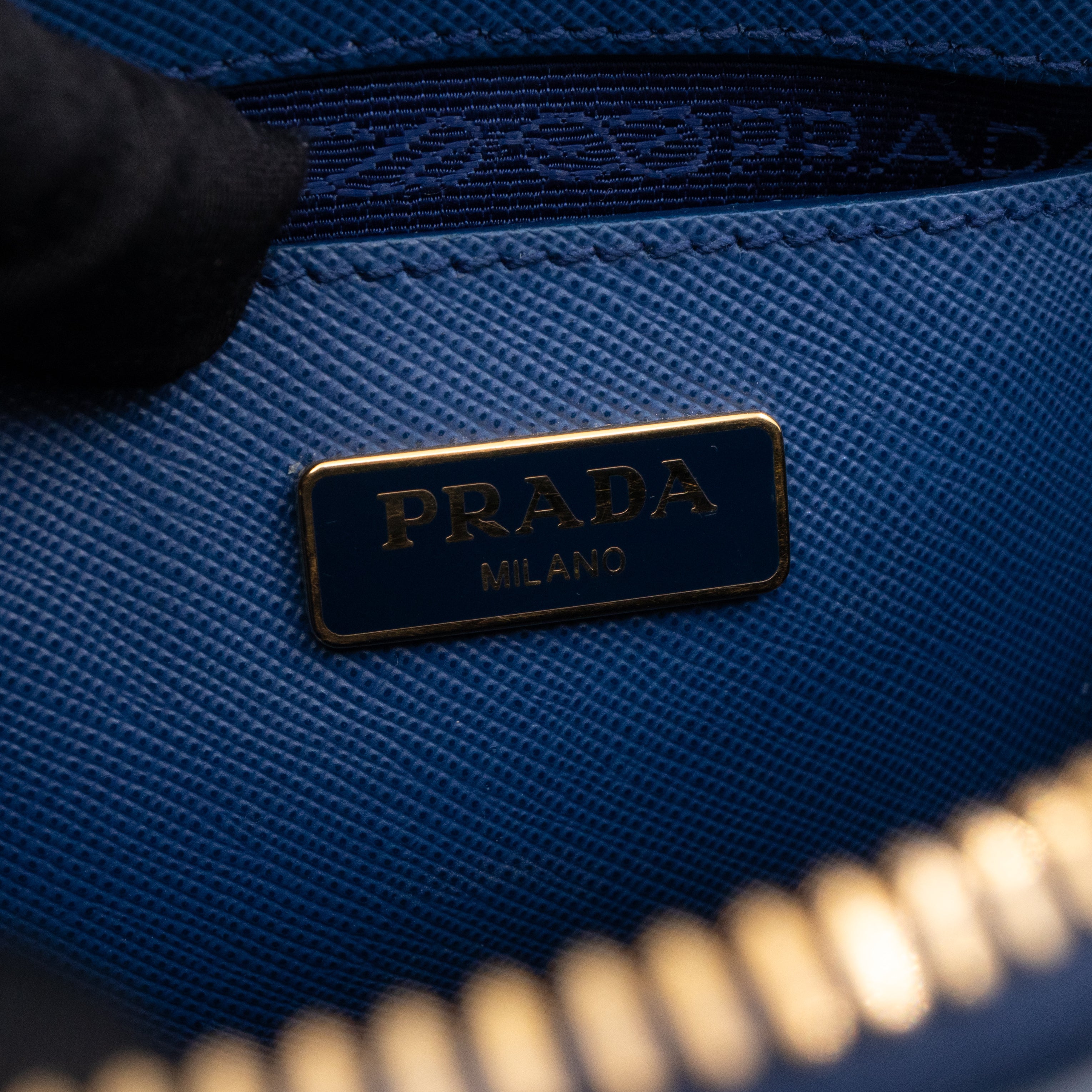 Promenade Mini Blue Saffiano Leather