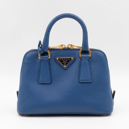 Promenade Mini Blue Saffiano Leather