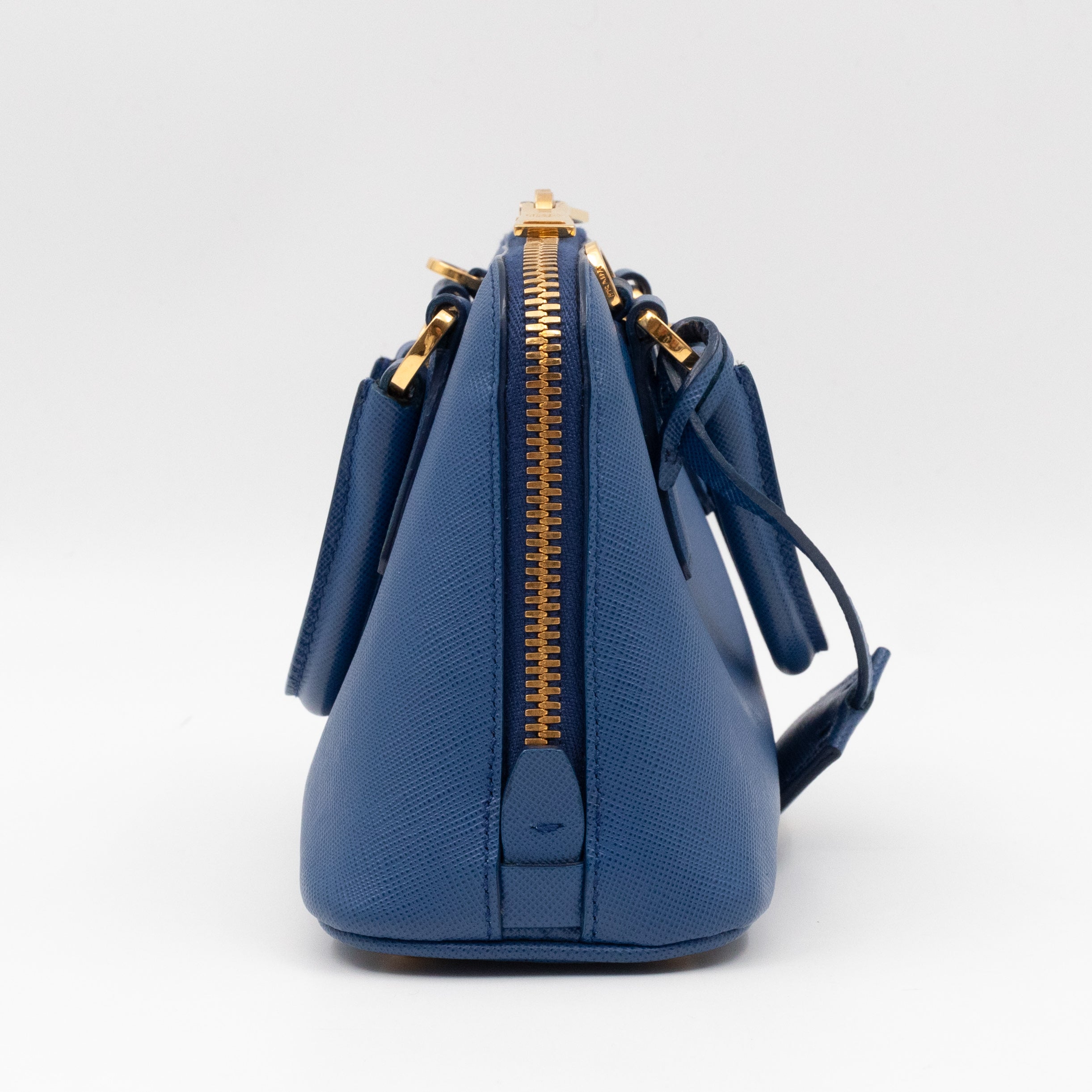 Promenade Mini Blue Saffiano Leather