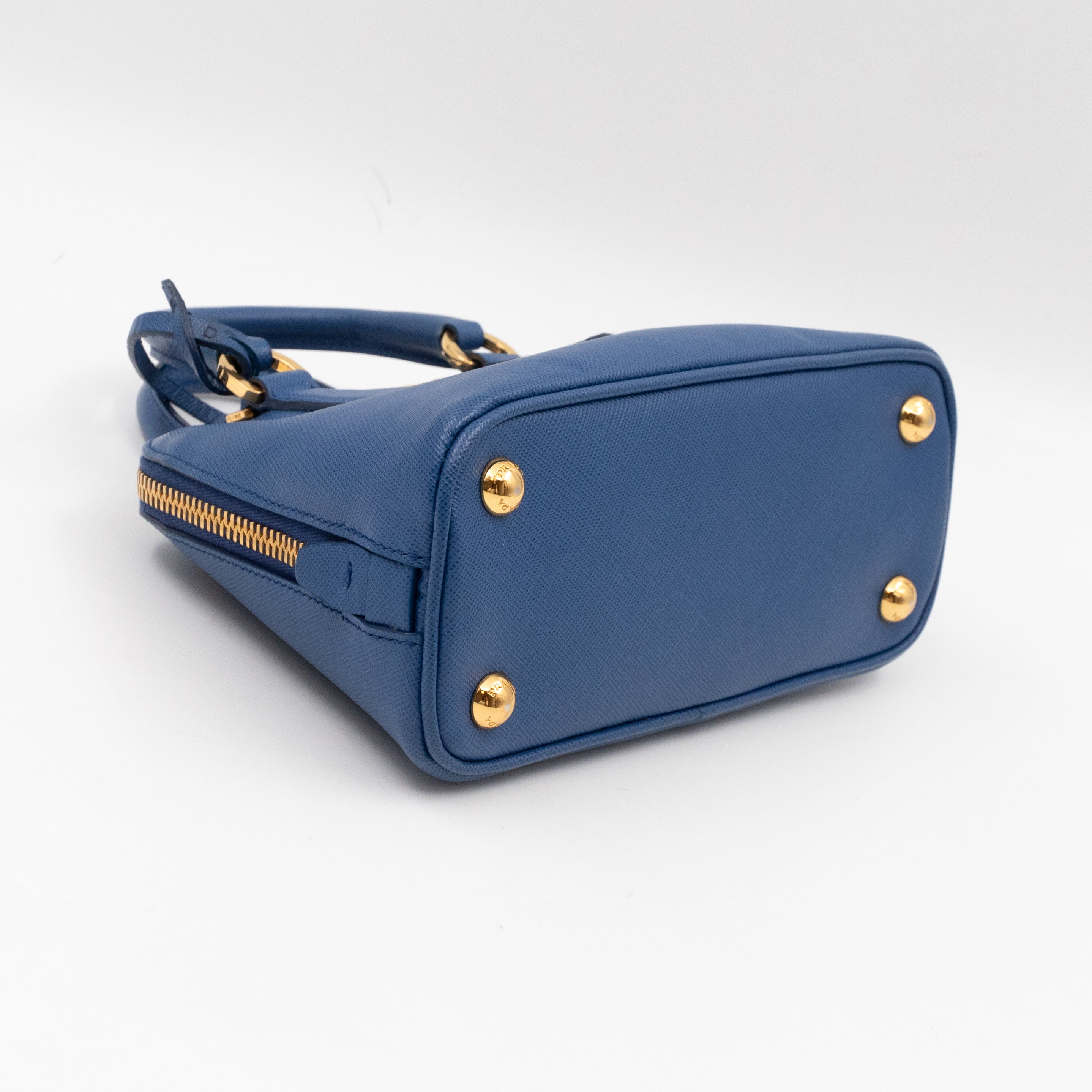 Promenade Mini Blue Saffiano Leather
