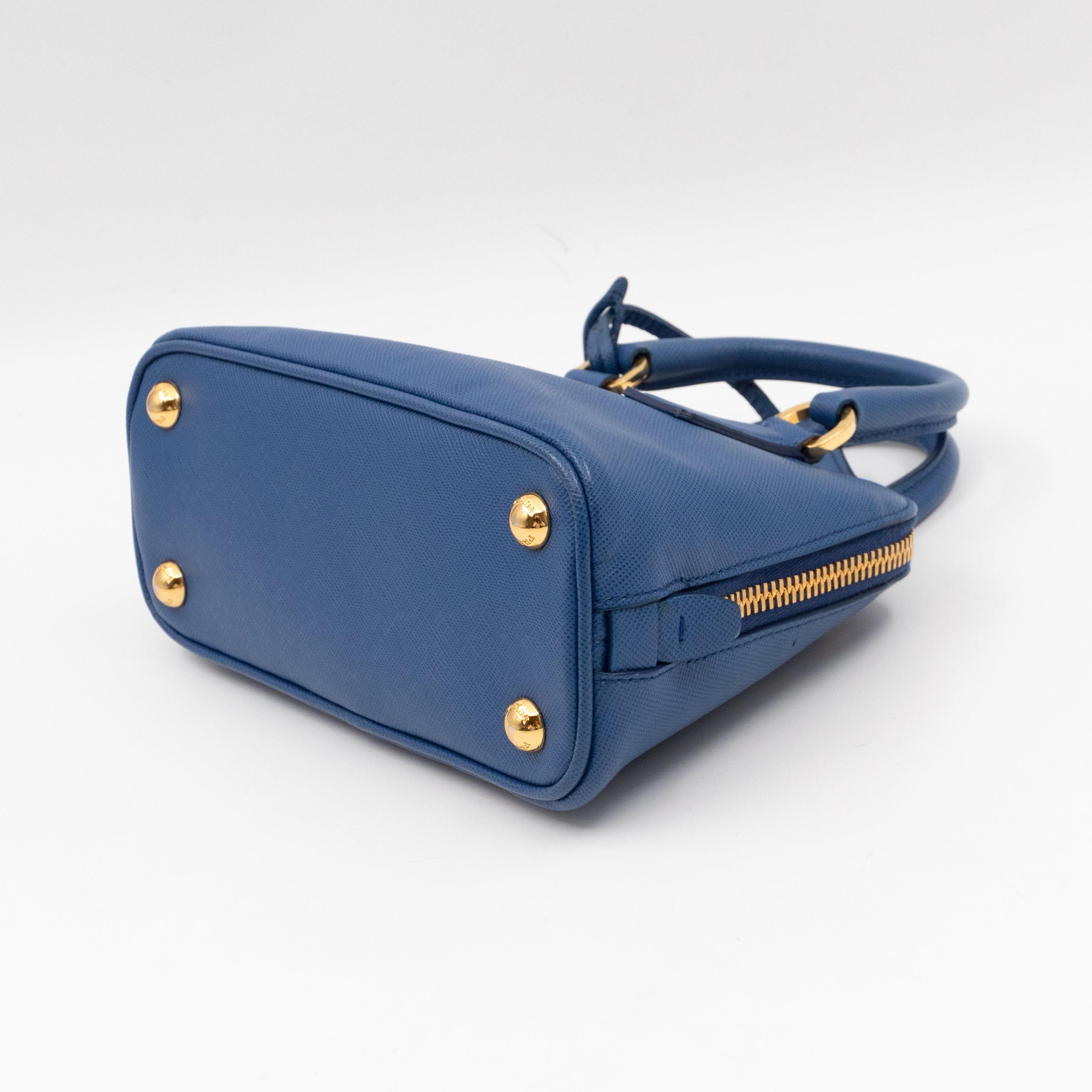 Promenade Mini Blue Saffiano Leather