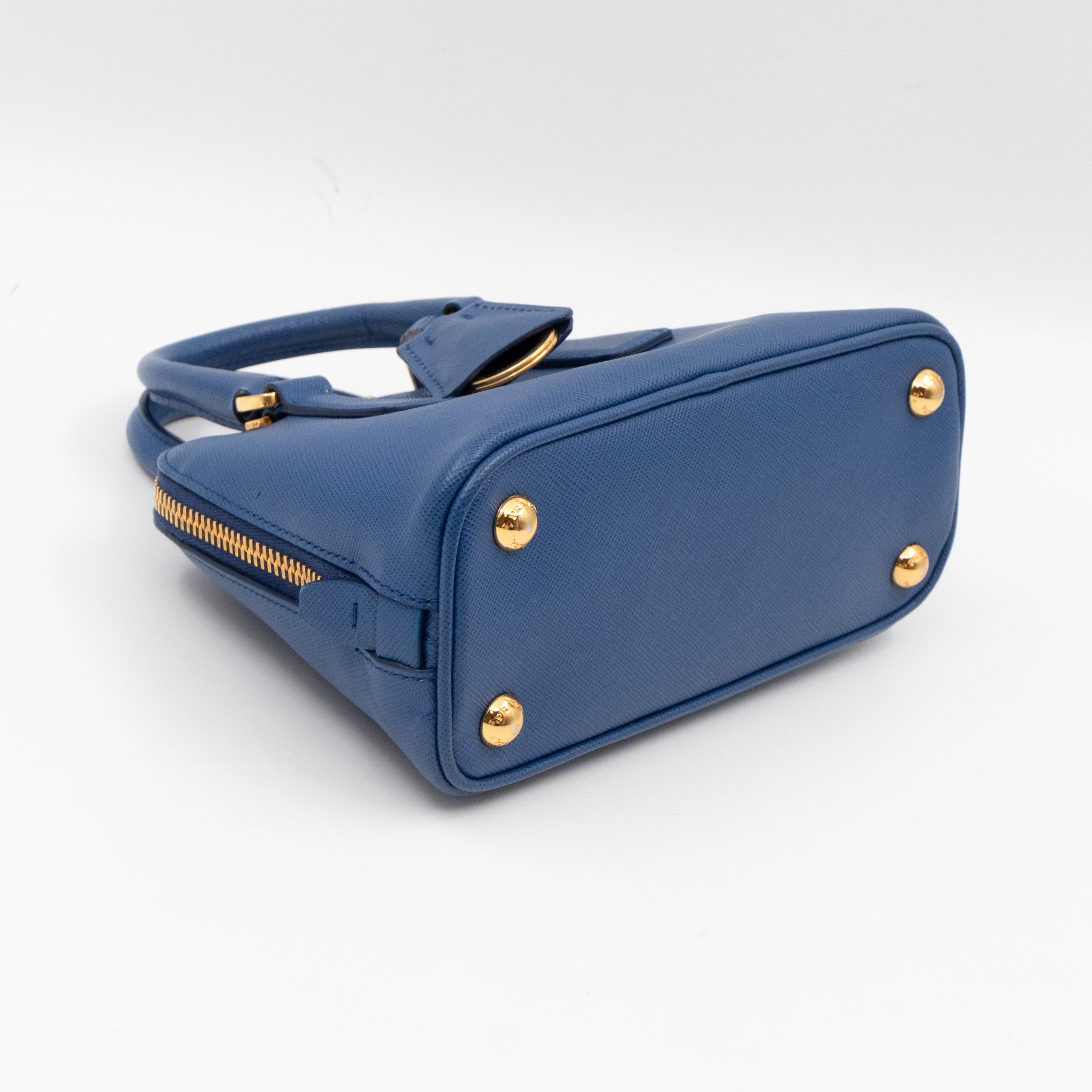 Promenade Mini Blue Saffiano Leather
