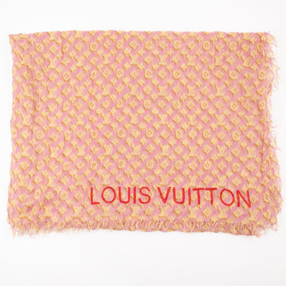 Leopard Print Pink & Yellow Cashmere/Silk Stephen Sprouse Graffiti Scarf