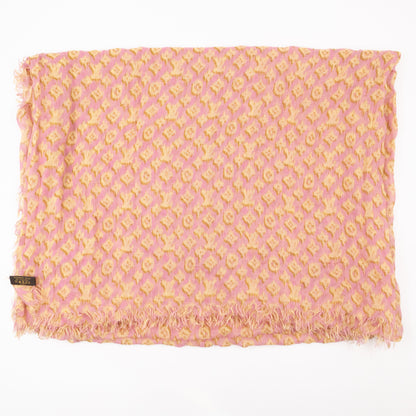 Leopard Print Pink & Yellow Cashmere/Silk Stephen Sprouse Graffiti Scarf