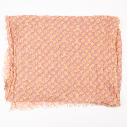 Leopard Print Pink & Yellow Cashmere/Silk Stephen Sprouse Graffiti Scarf