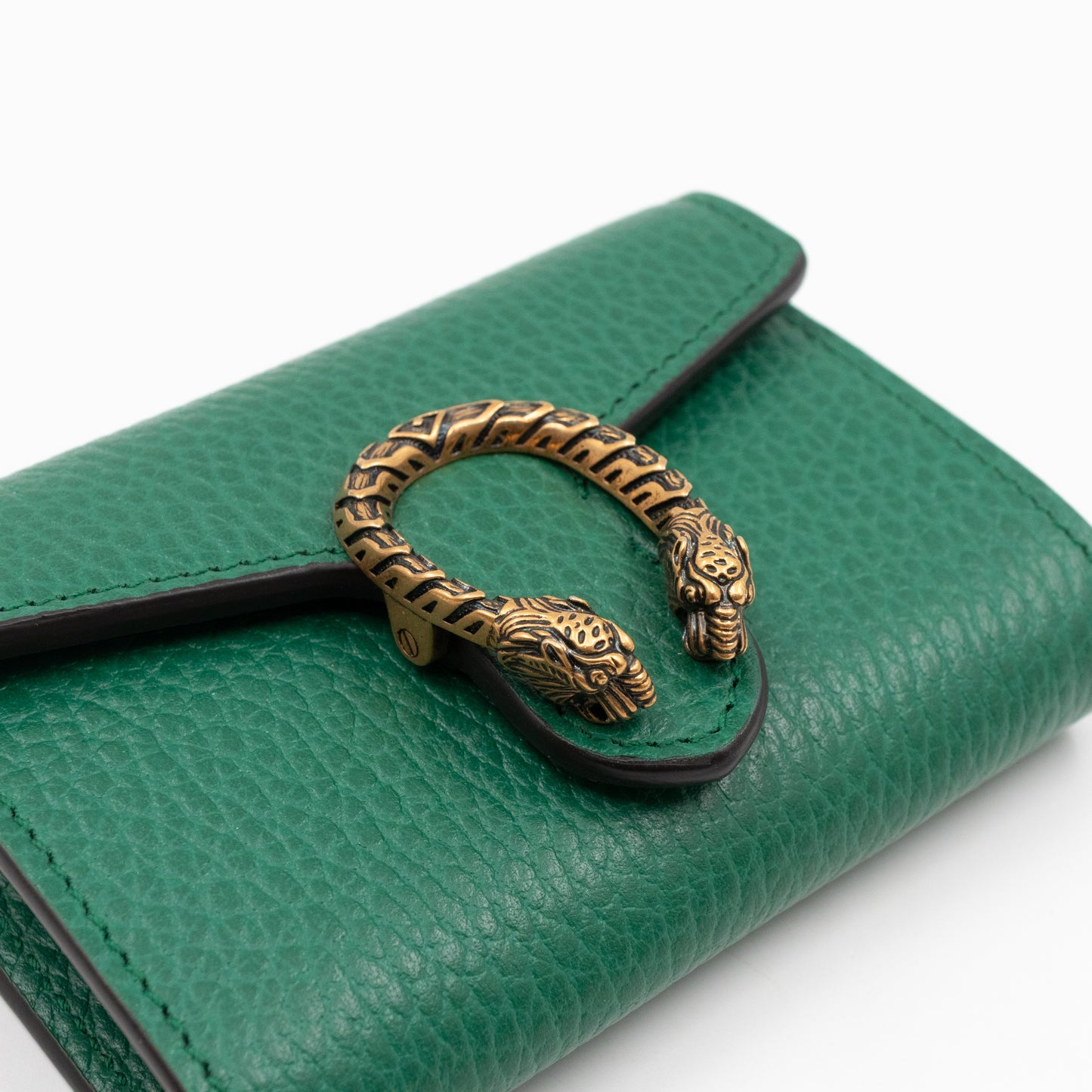 Dionysus Chain Coin Purse Green Leather