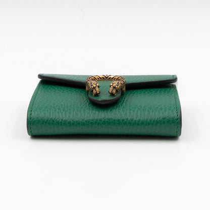 Dionysus Chain Coin Purse Green Leather