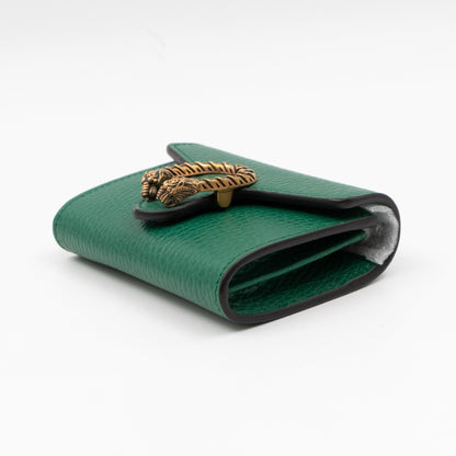 Dionysus Chain Coin Purse Green Leather