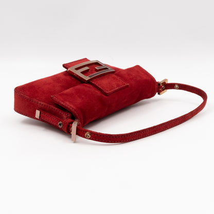 Mini Mamma Baguette Red Suede Leather