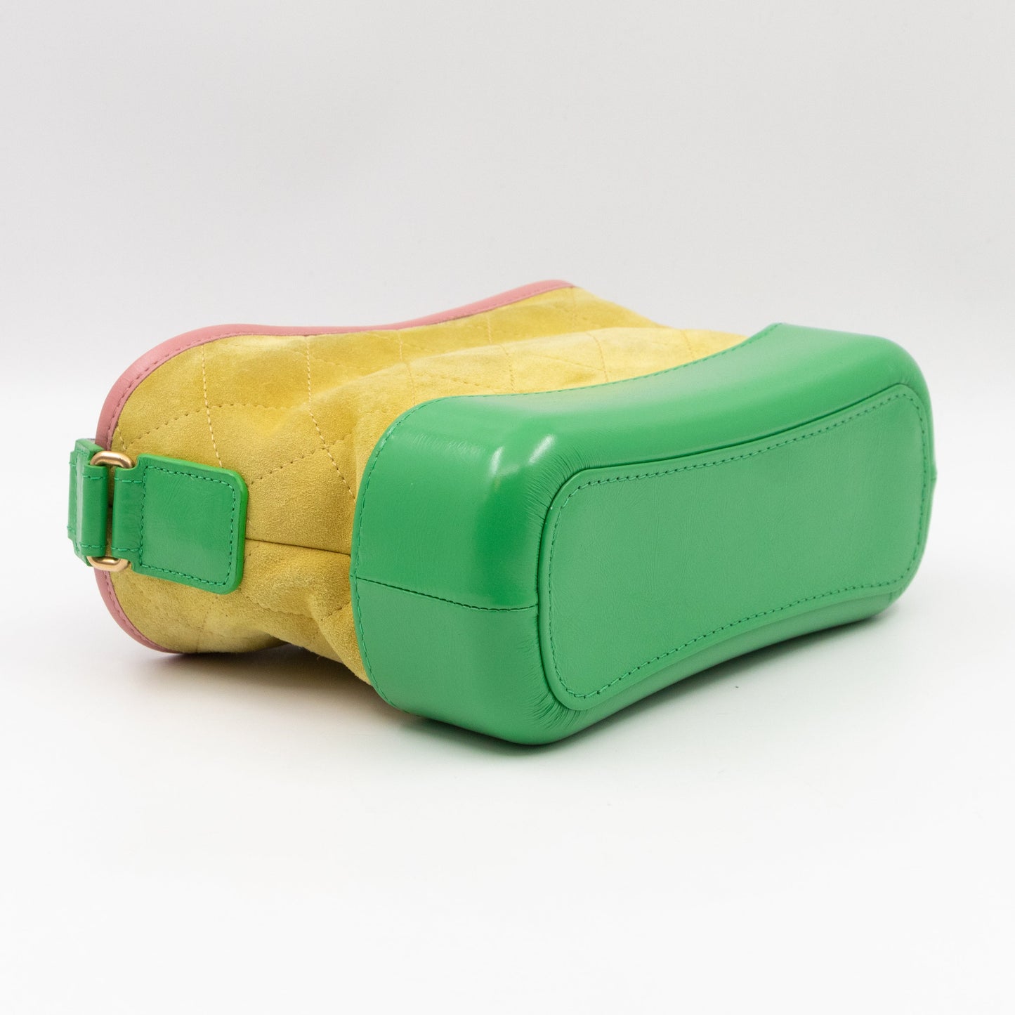 Gabrielle Hobo Small Yellow Suede Green Pink Leather