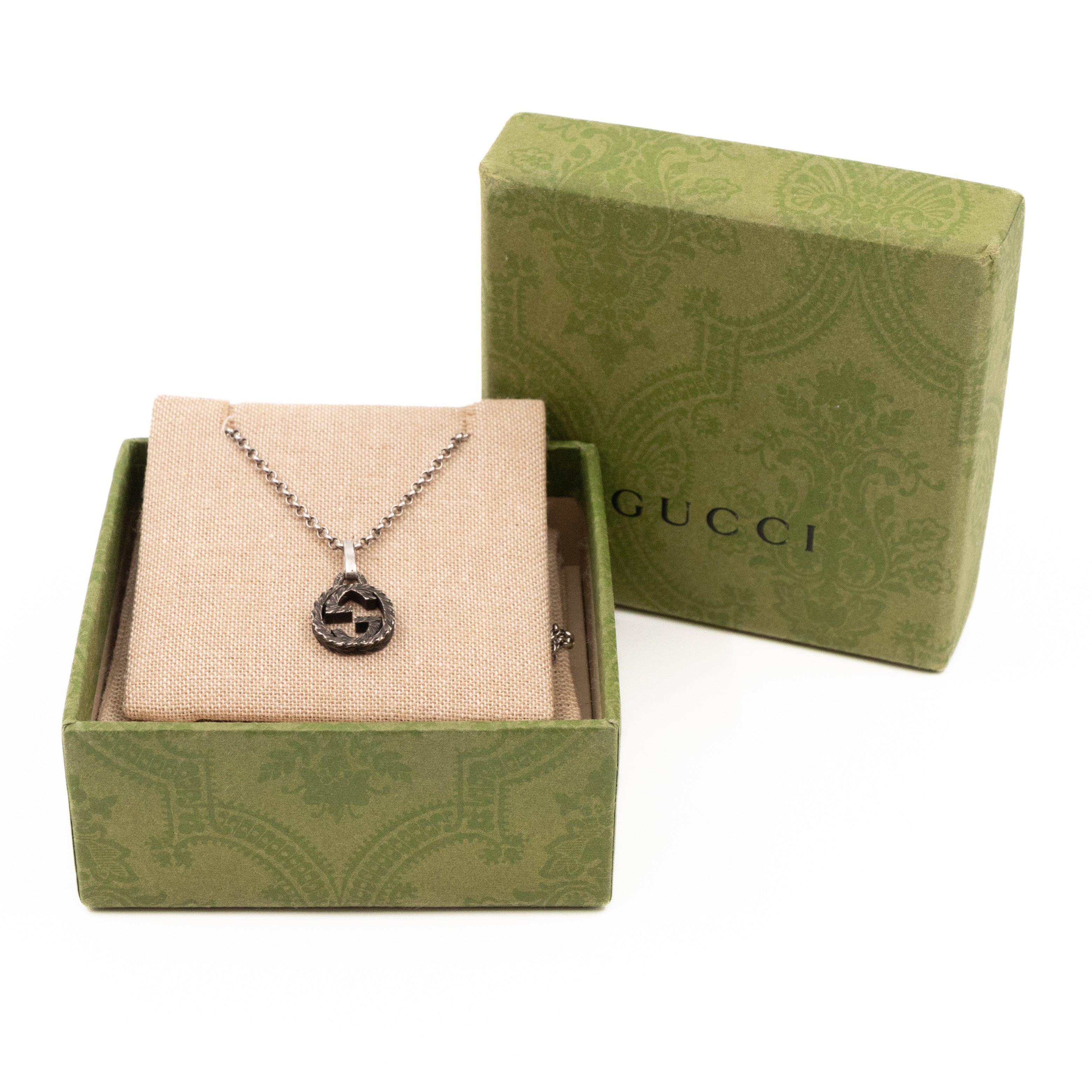 Interlocking G Pendant Necklace 925 Silver