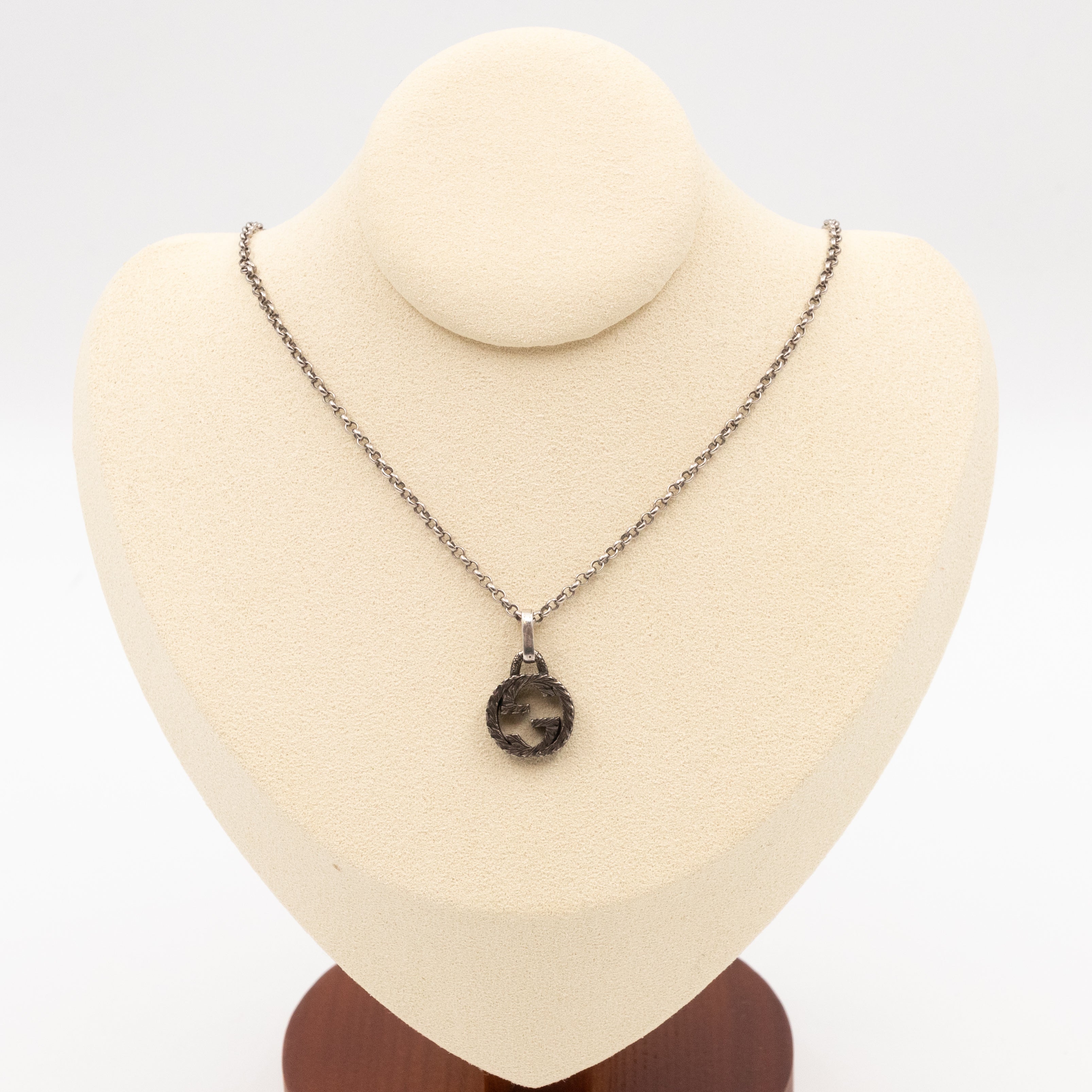 Interlocking G Pendant Necklace 925 Silver