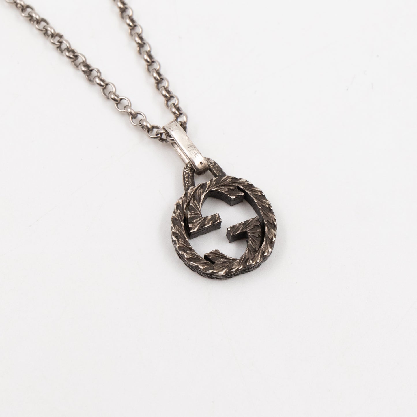 Interlocking G Pendant Necklace 925 Silver