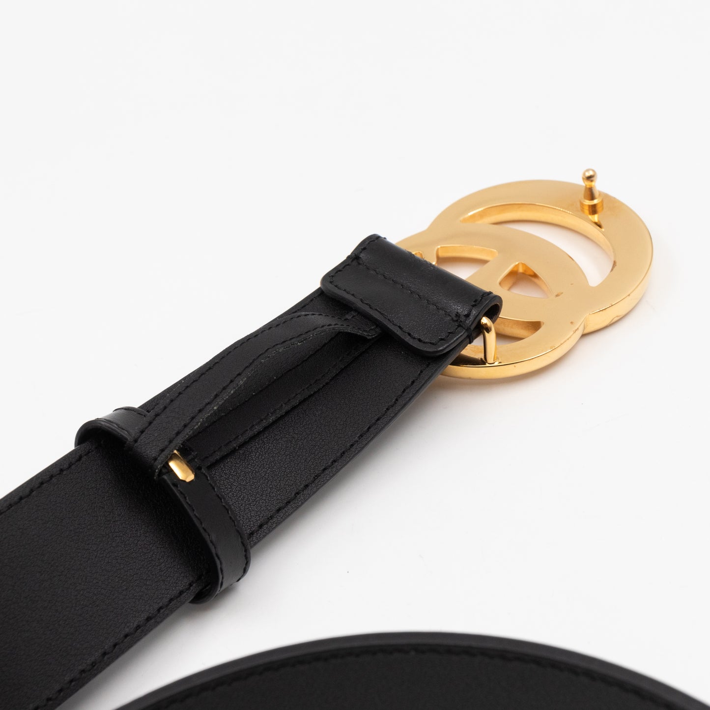 GG Marmont Wide Black Leather Belt 75 cm