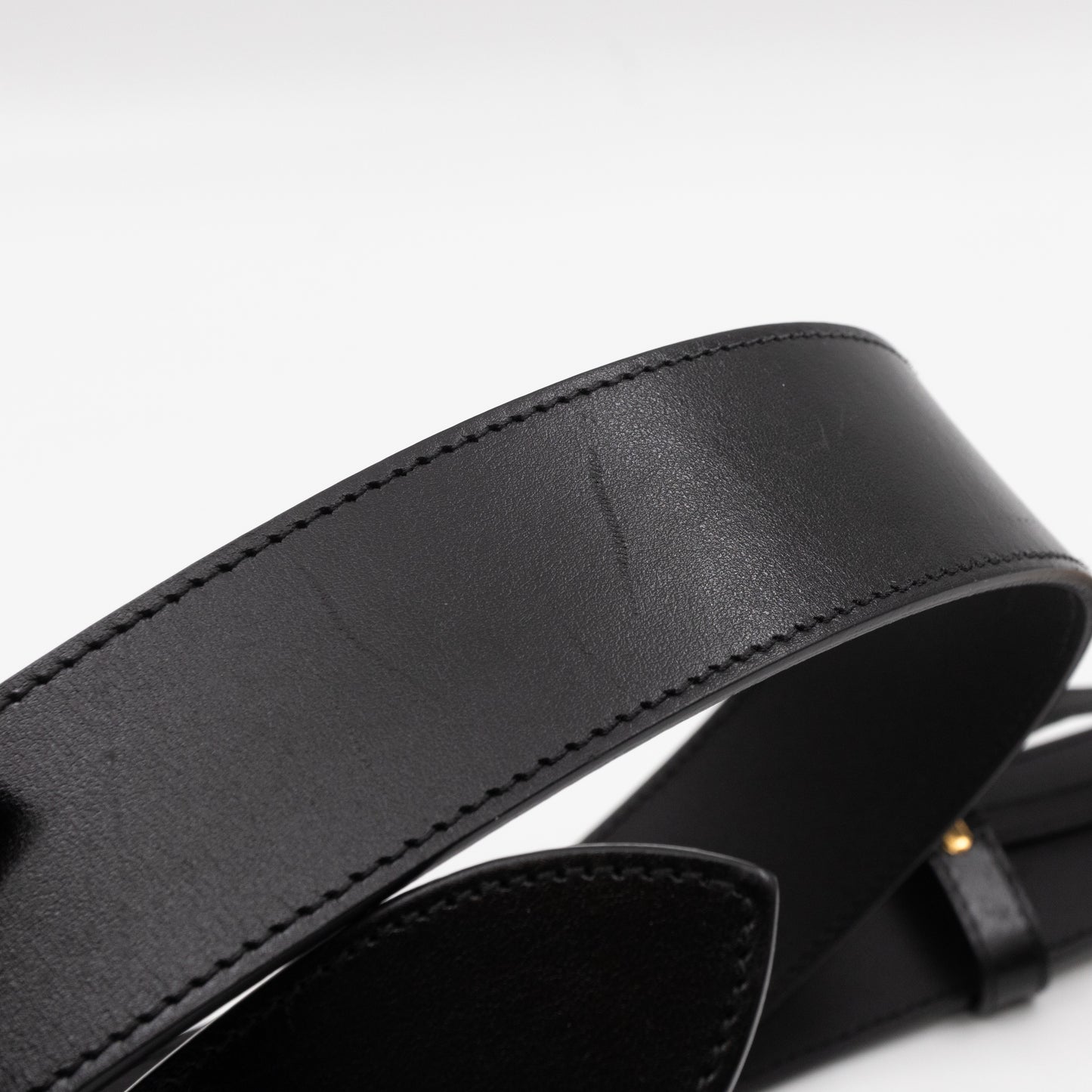 GG Marmont Wide Black Leather Belt 75 cm