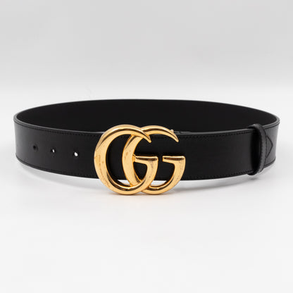 GG Marmont Wide Black Leather Belt 75 cm