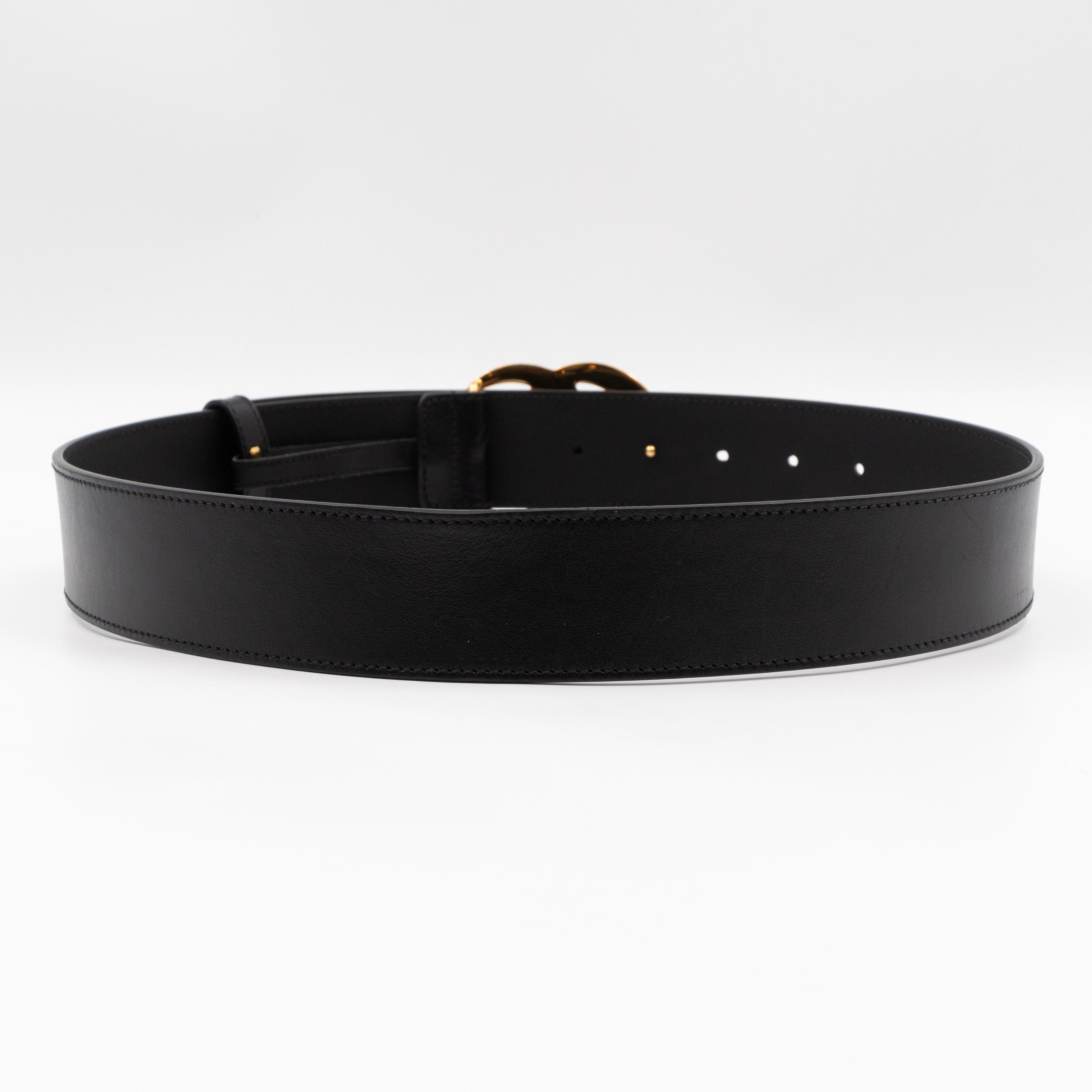 GG Marmont Wide Black Leather Belt 75 cm