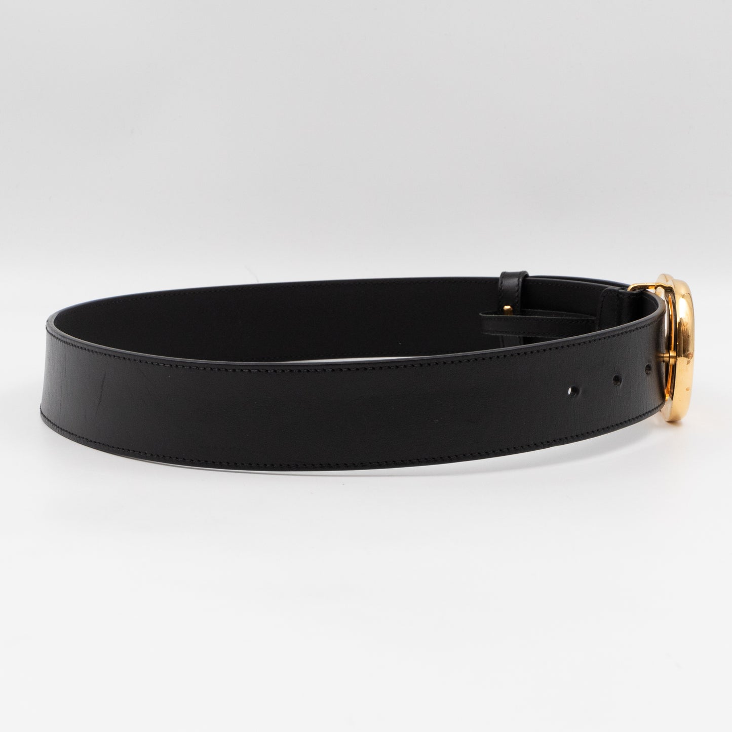 GG Marmont Wide Black Leather Belt 75 cm