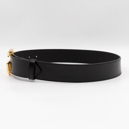 GG Marmont Wide Black Leather Belt 75 cm