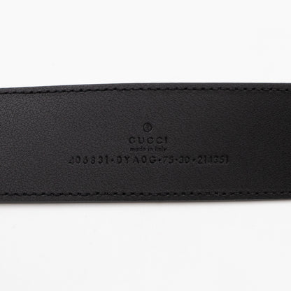 GG Marmont Wide Black Leather Belt 75 cm