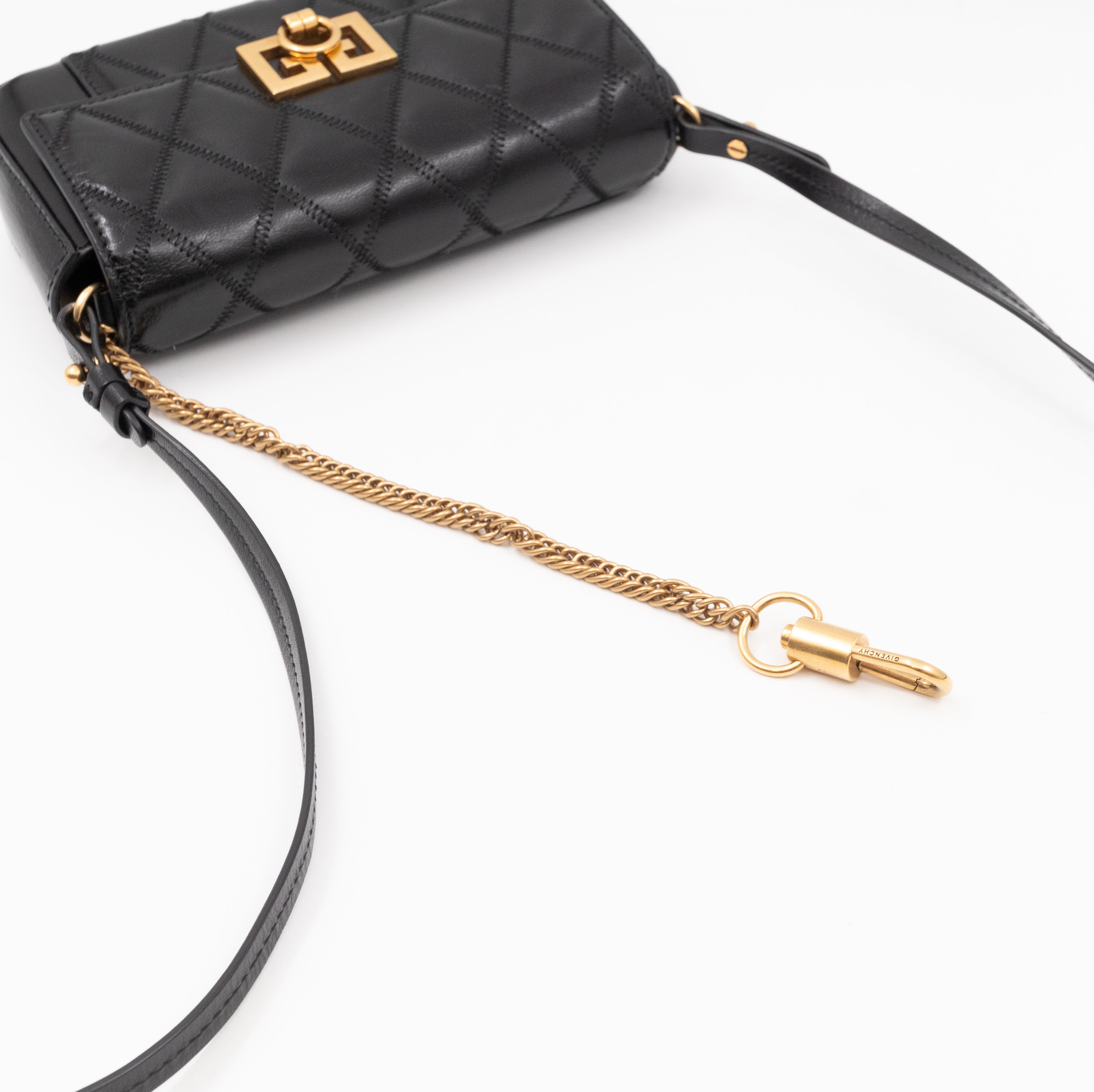 Mini Quilted Pocket Bag Black Leather