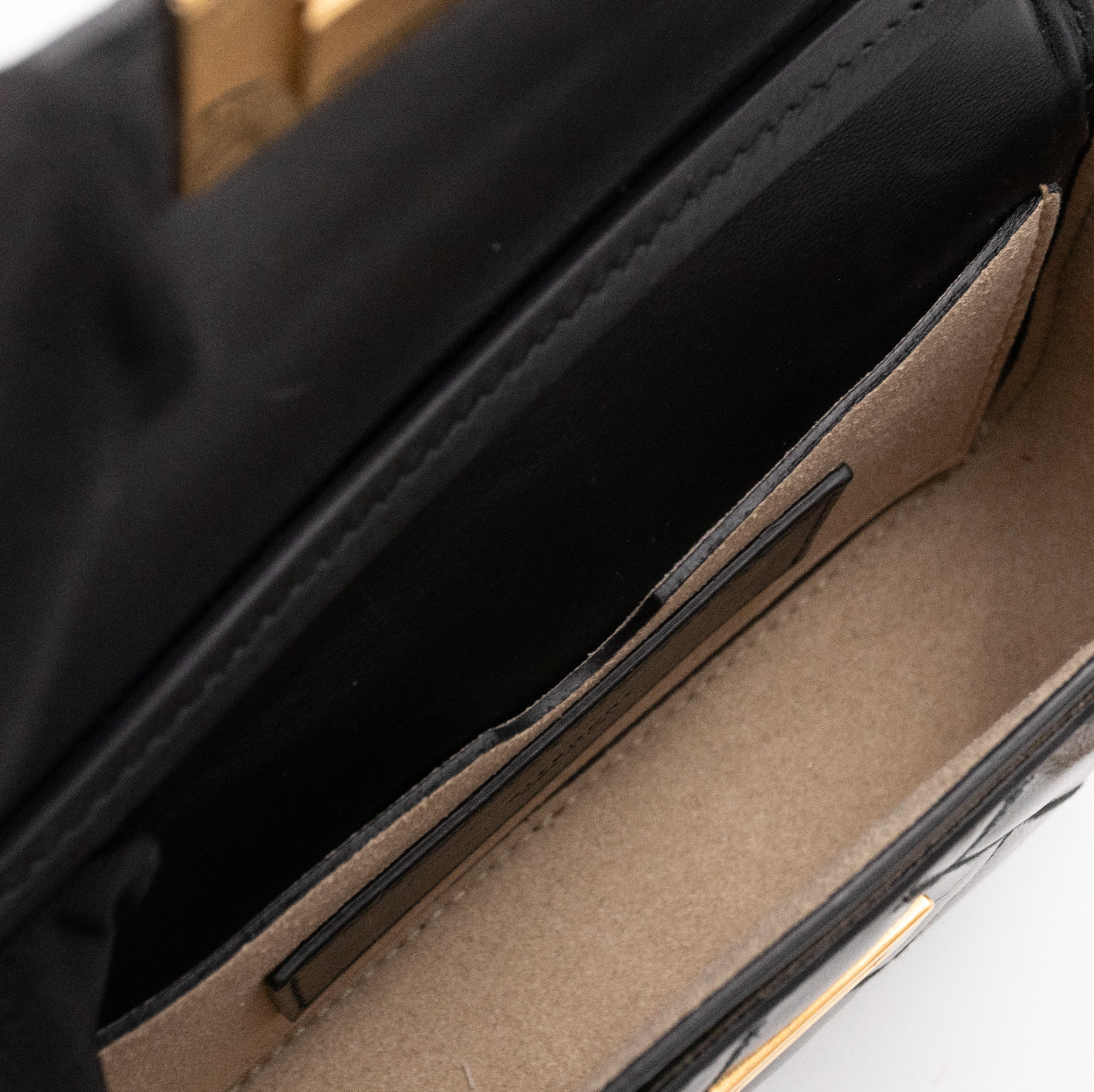 Mini Quilted Pocket Bag Black Leather