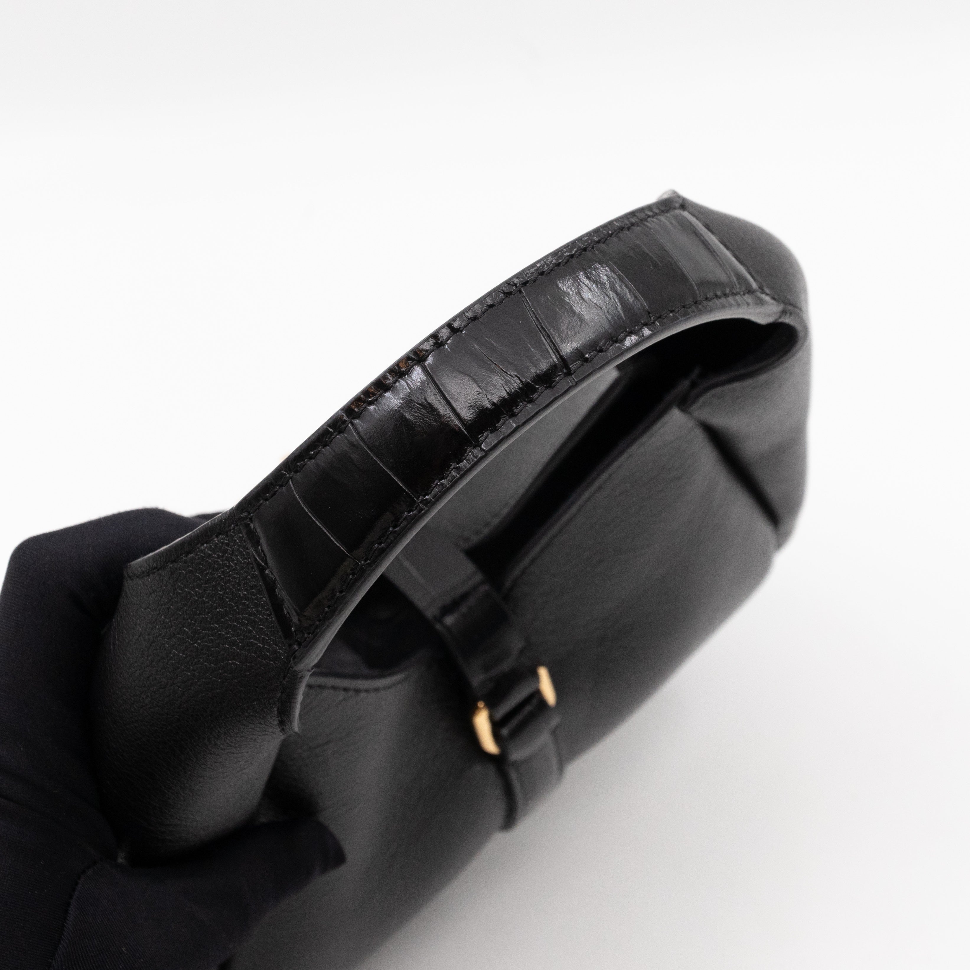 Mini G-Hobo Bag Black Leather