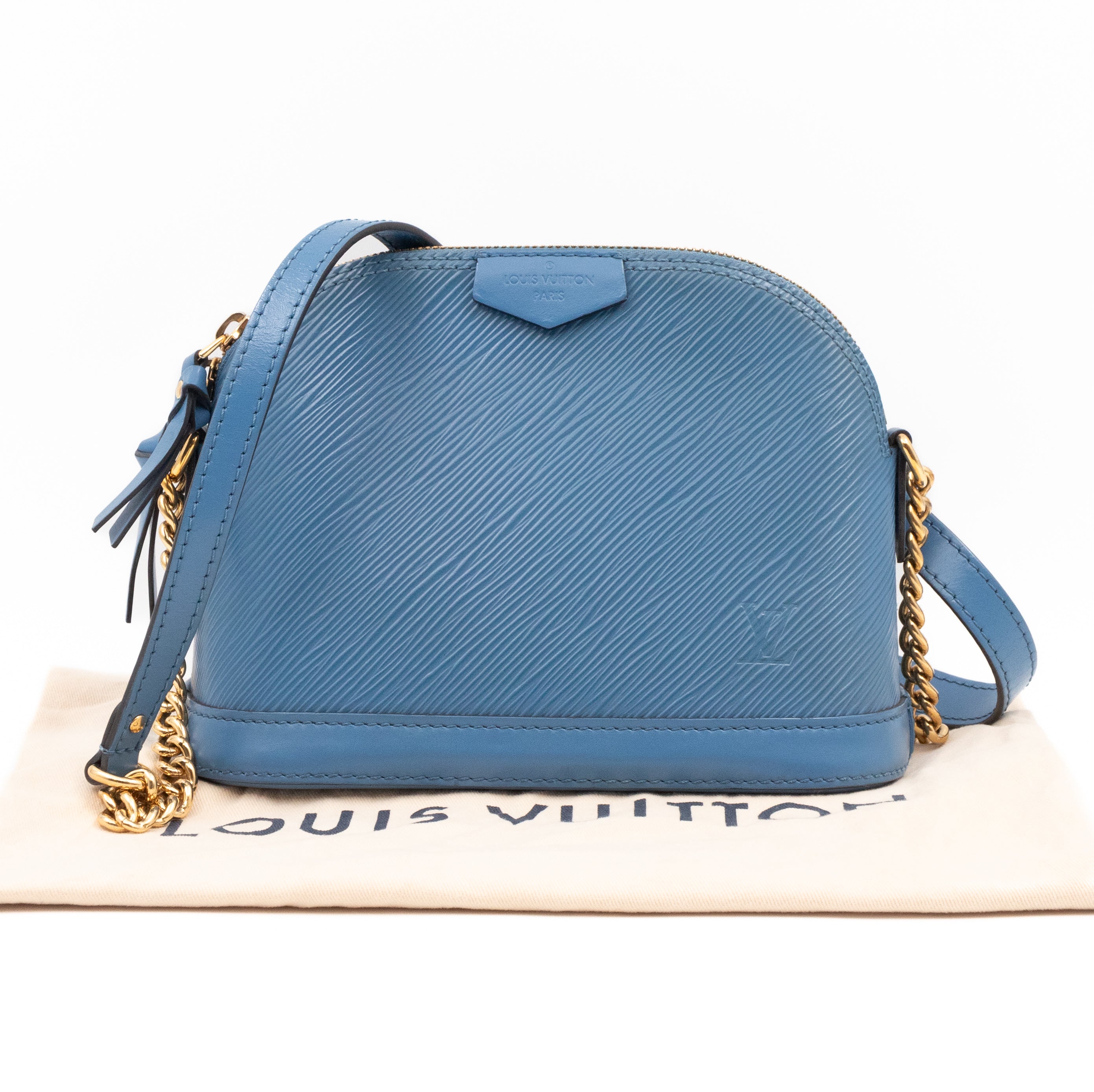 Alma Mini Chain Epi Leather Bleuet