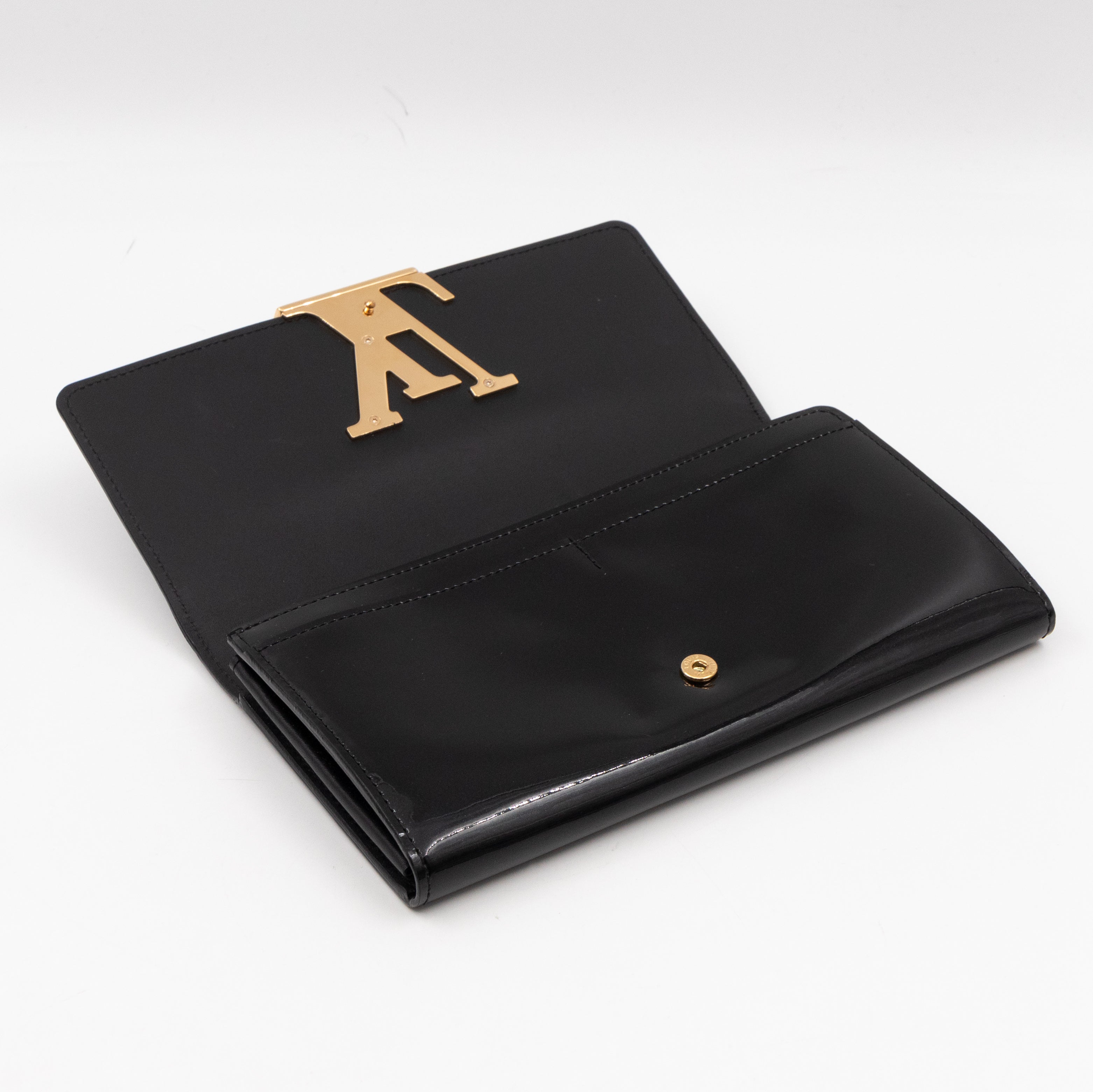 Louise Wallet Black Vernis