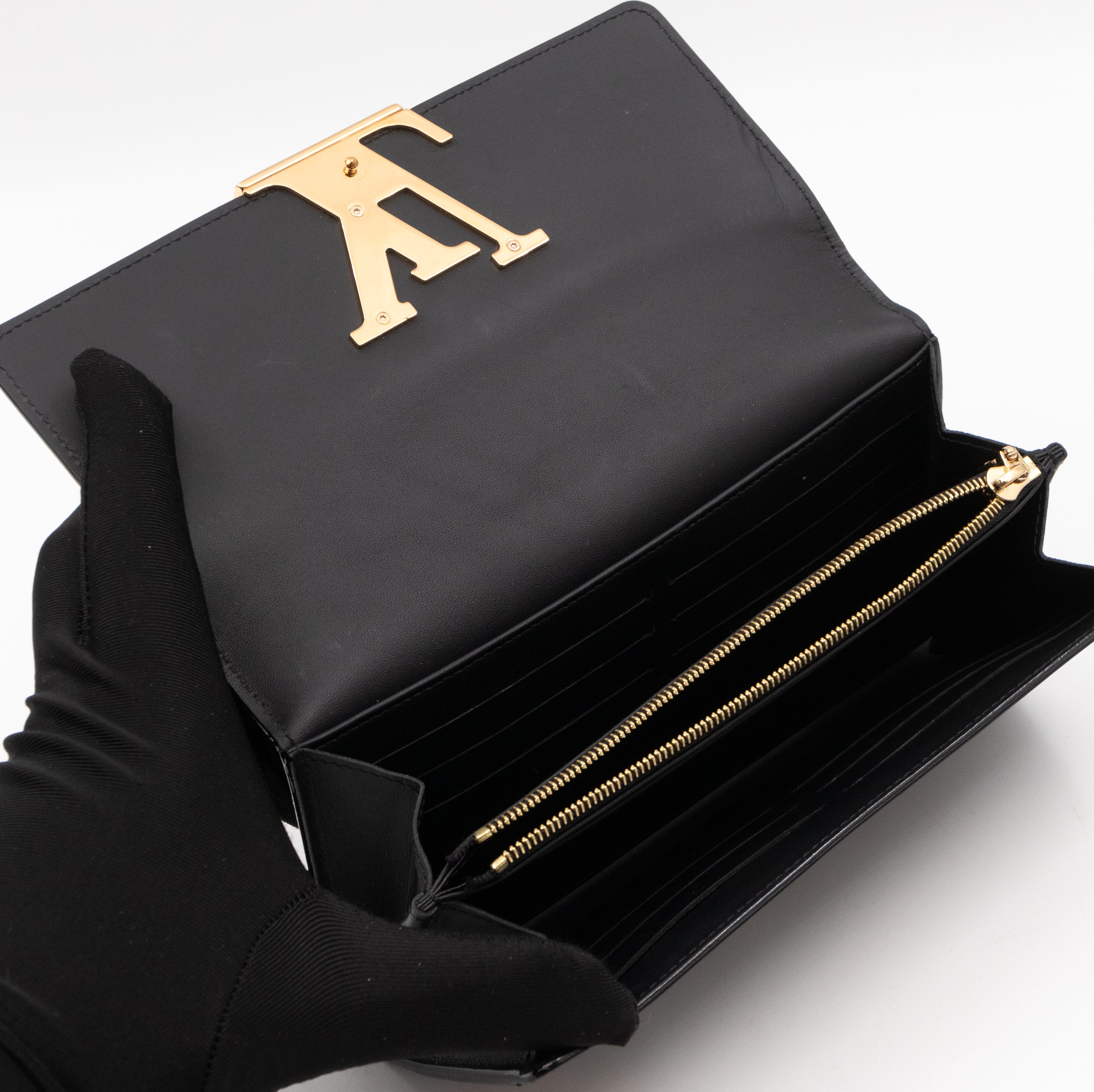 Louise Wallet Black Vernis