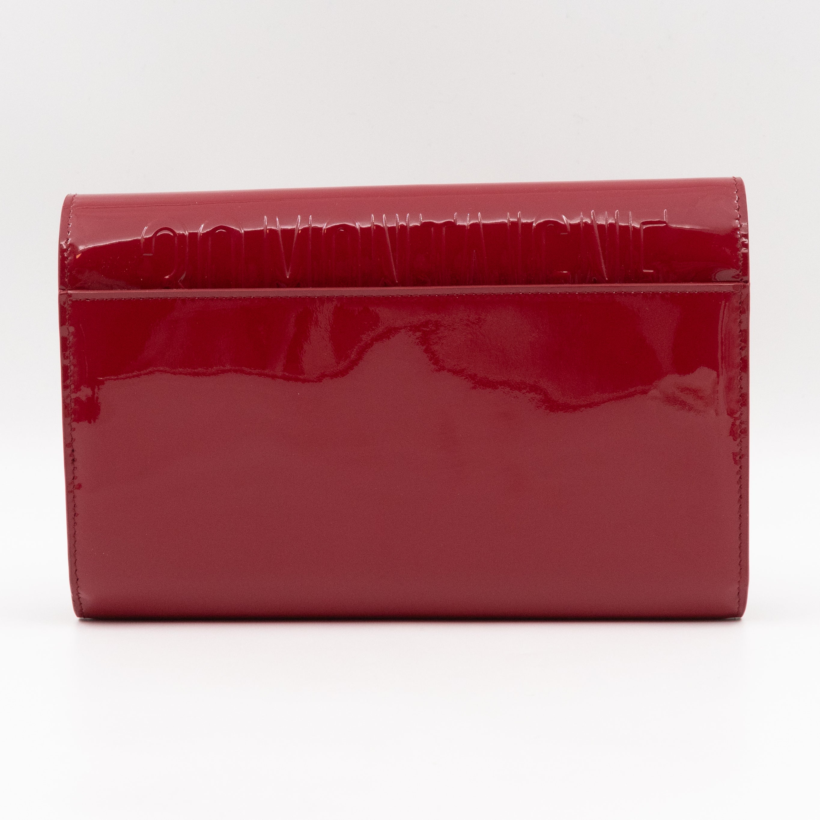 30 Montaigne Pouch with Chain Cerise Red Patent Leather