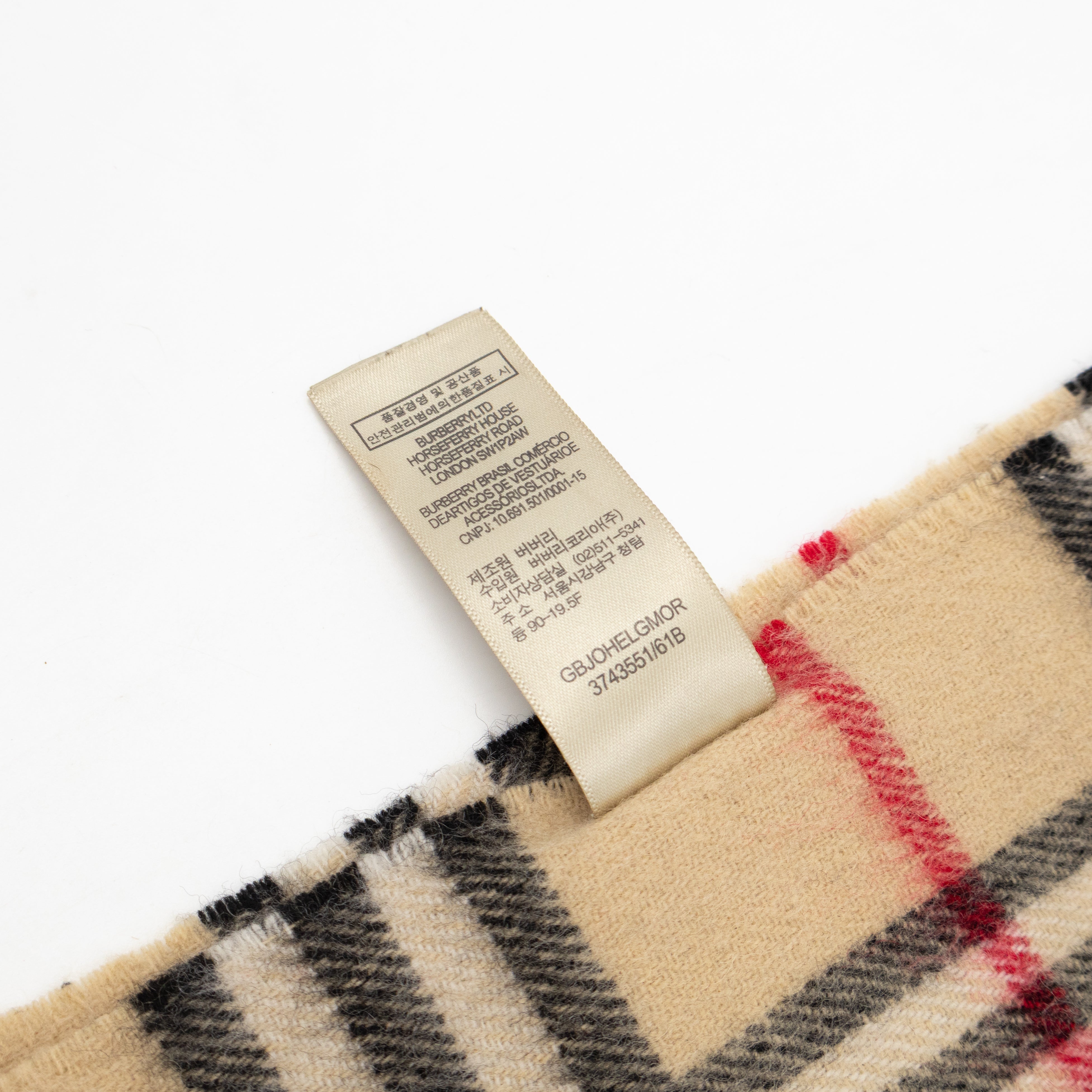 Vintage Cashmere Scarf House Check