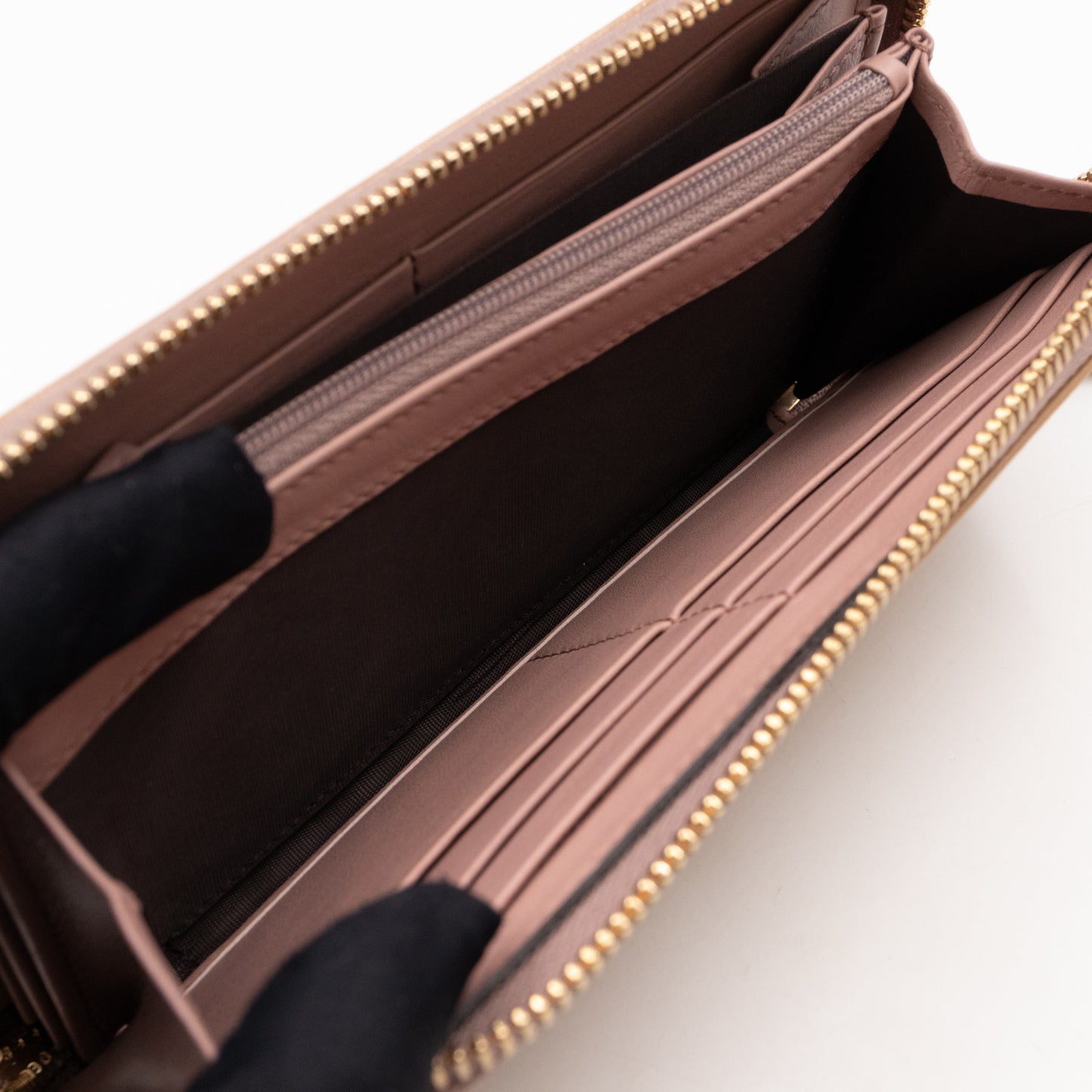 Soho Long Zip Around Wallet Beige Patent Leather